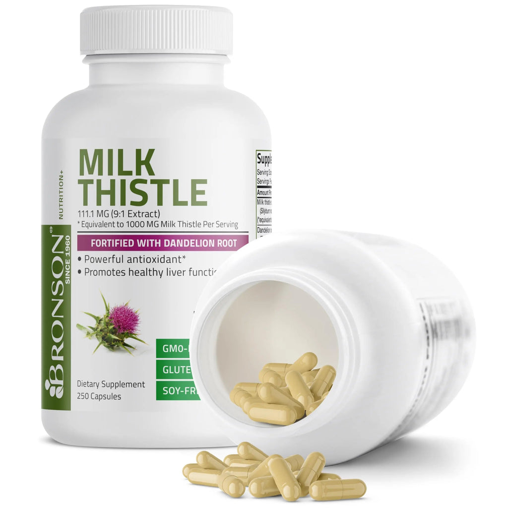 Bronson Milk Thistle Silymarin Marianum & Dandelion Root Liver Health Support Bronson Au supplements