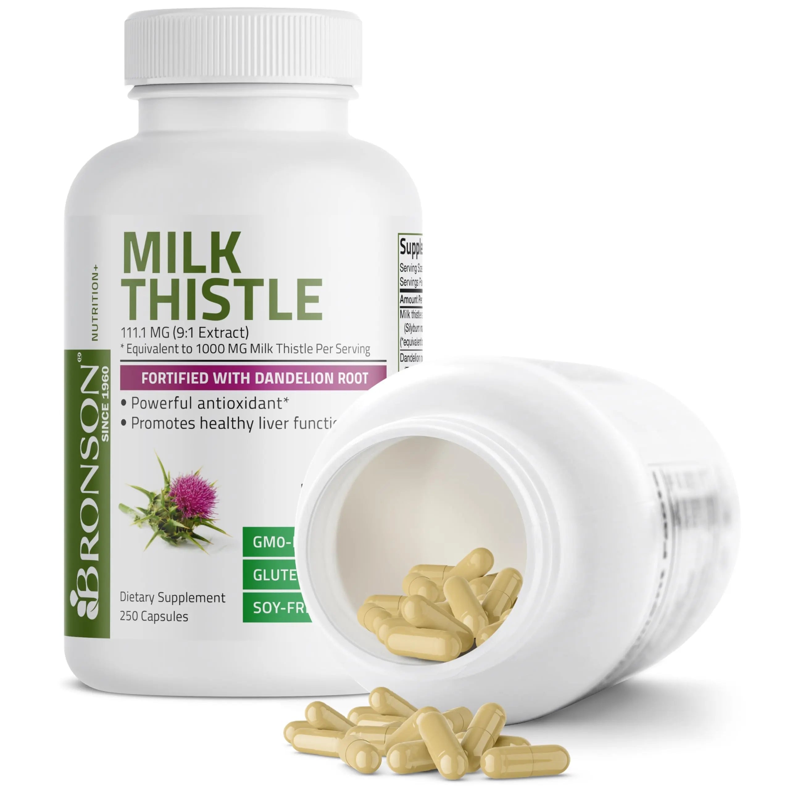 Bronson Milk Thistle Silymarin Marianum & Dandelion Root Liver Health Support Bronson Au supplements