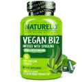 NATURELO Vegan B12 - Methyl B12 with Organic Spirulina - High Potency Vitamin B12 1000 mcg Methylcobalamin - Supports Healthy Mood