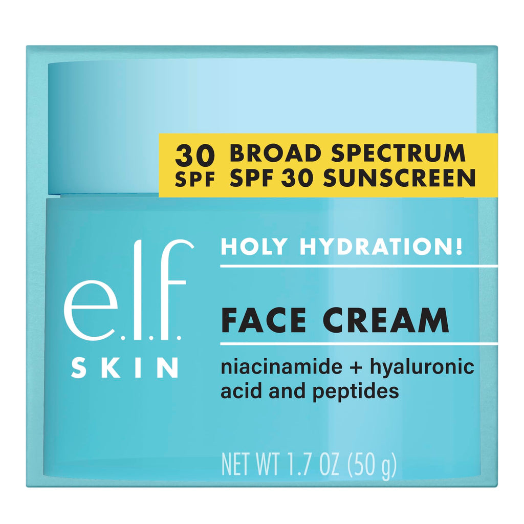 e.l.f. SKIN Holy Hydration! Face Cream - Broad Spectrum SPF 30 Sunscreen, Moisturizes & Softens Skin