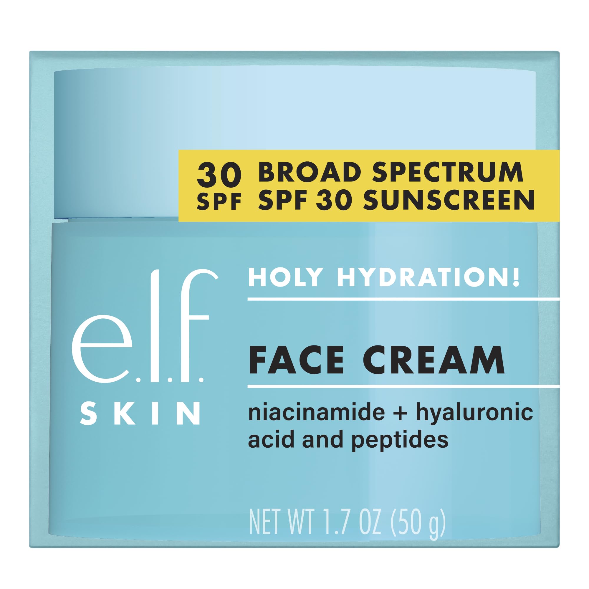 e.l.f. SKIN Holy Hydration! Face Cream - Broad Spectrum SPF 30 Sunscreen, Moisturizes & Softens Skin