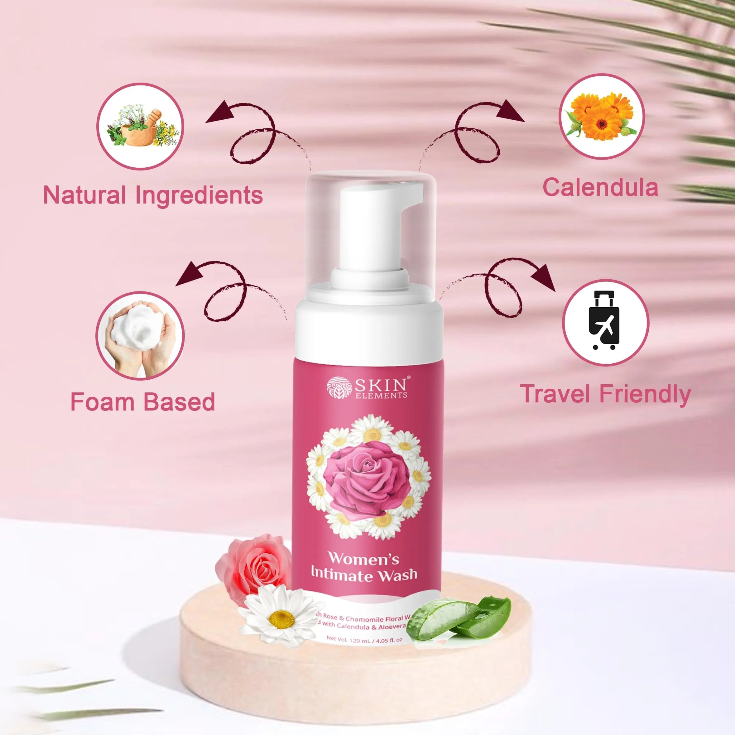 Skin Elements Intimate wash for Women (4.05 Fl Oz.) with Rose & Chamomile Water Skin Elements Au supplements