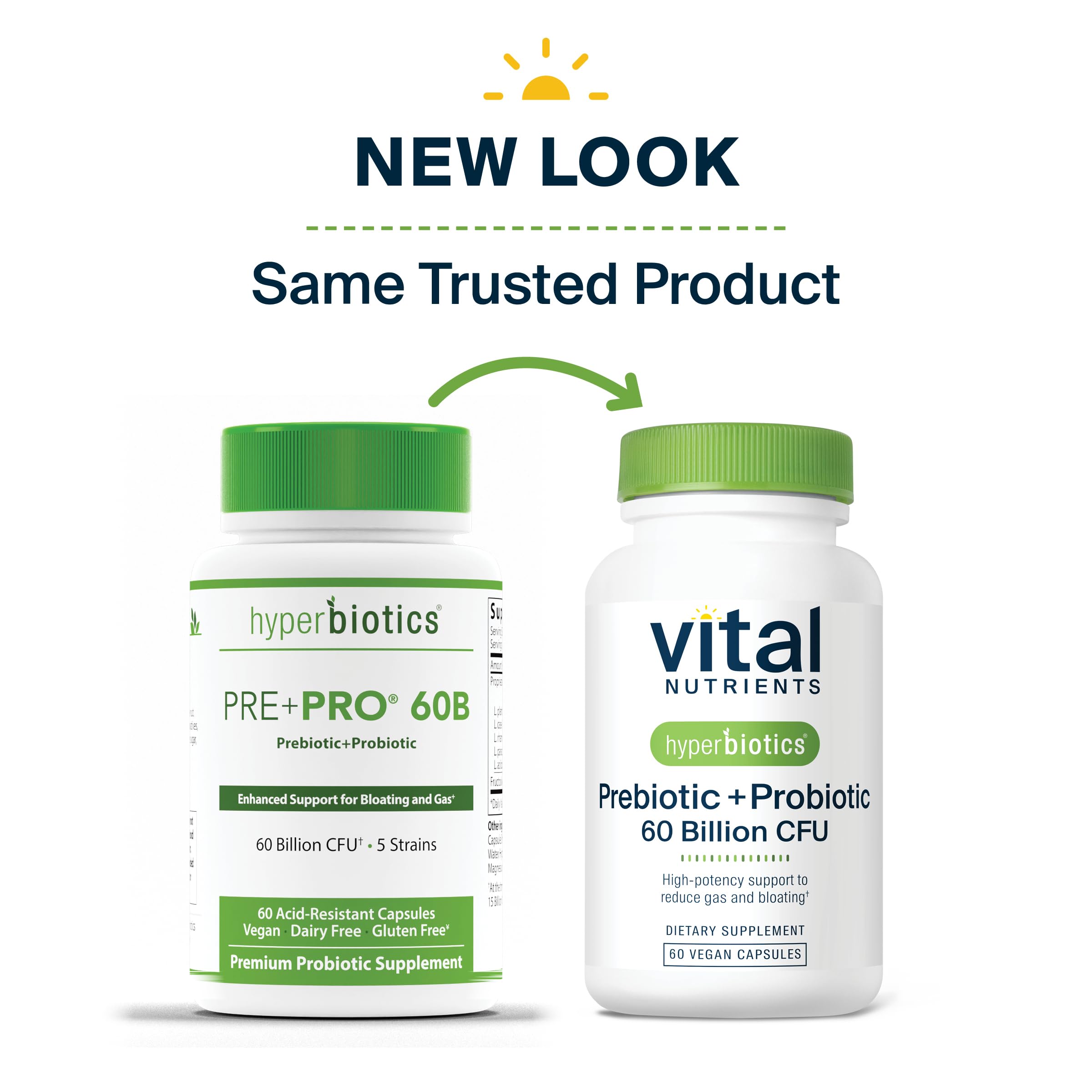 Hyperbiotics Vital Nutrients Prebiotic and Probiotic for Women and Men | 60 Billion CFU | Pre and Probiotics Supports Digestive Health, Constipation,