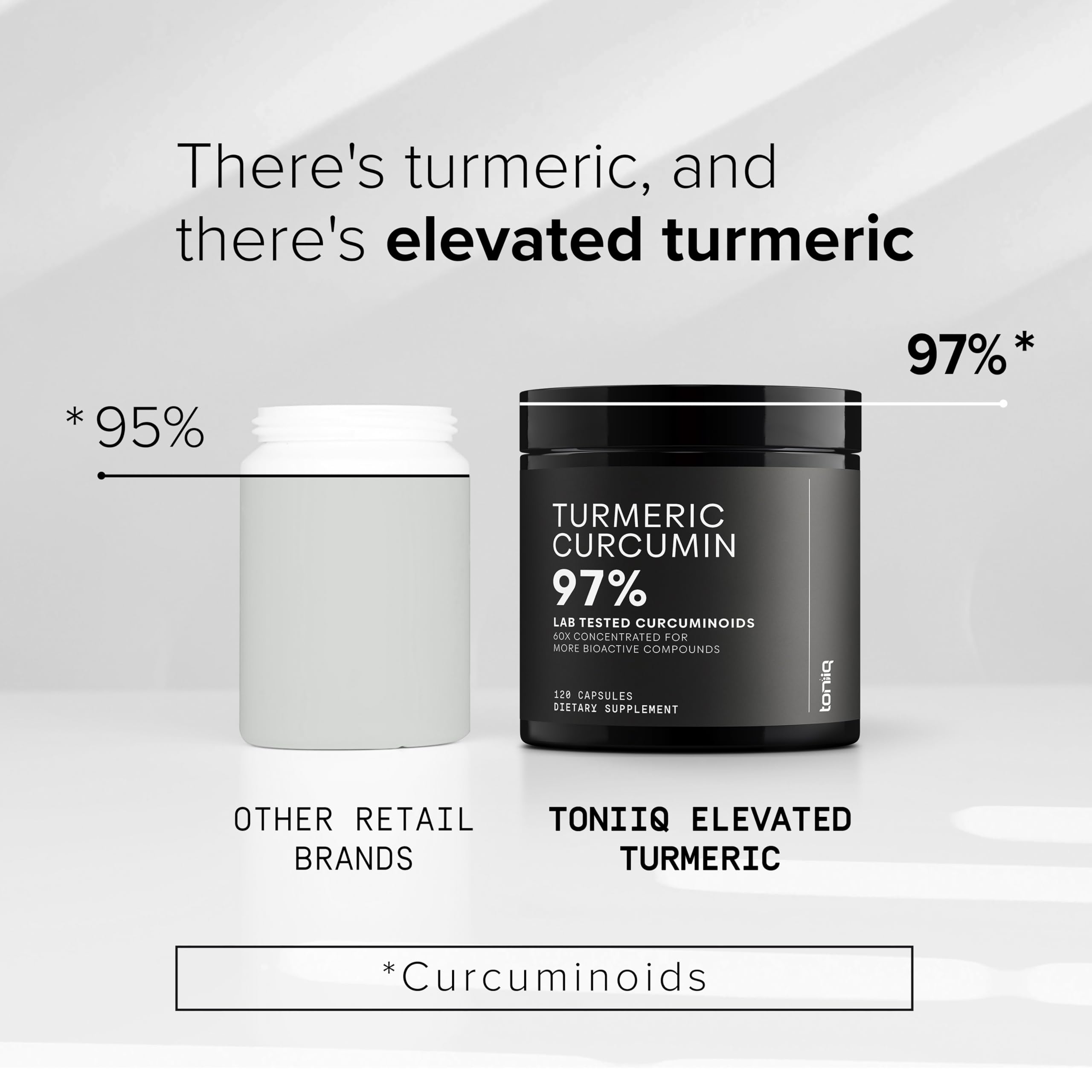 Turmeric Curcumin - Ultra High Potency 60:1 Extract with 97% Curcuminoids - 1200mg Per Serving - Black Pepper & MCT Oil for Enhanced Absorption - Third-Party Lab Tested - 120 Capsules Toniiq Au supplements