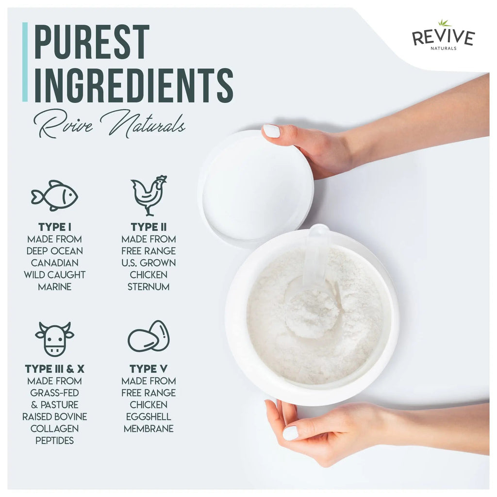Vanilla Multi Collagen Protein Powder - 400g - Unsweetened - 5 Types of Collagen Peptides Revive Naturals Au supplements