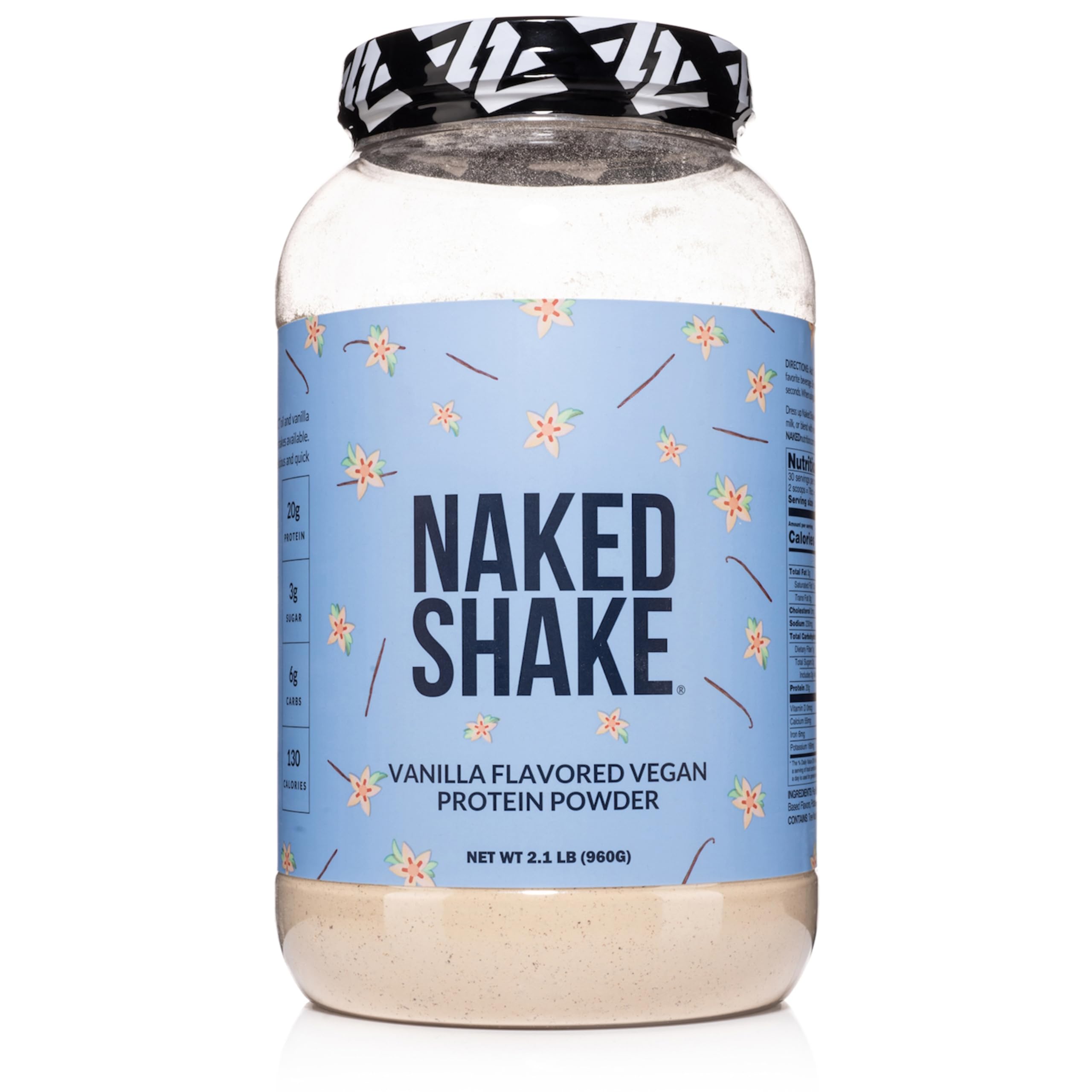 NAKED Shake - Vanilla Protein Powder - Plant Based Protein Shake with Mct Oil, NSF Certified, Gluten-Free, Soy-Free, No Gmos Or Artificial Sweeteners - 30 Servings