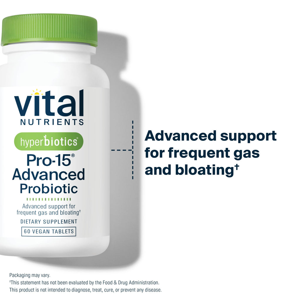 Hyperbiotics Vital Nutrients Pro-15 Advanced Probiotics for Women and Men | 15 Strains + Kiwifruit | Clinically Studied Daily Probiotics for Digestive Health, Gas, & Bloating | 60 Vegan Tablets Hyperbiotics Au supplements