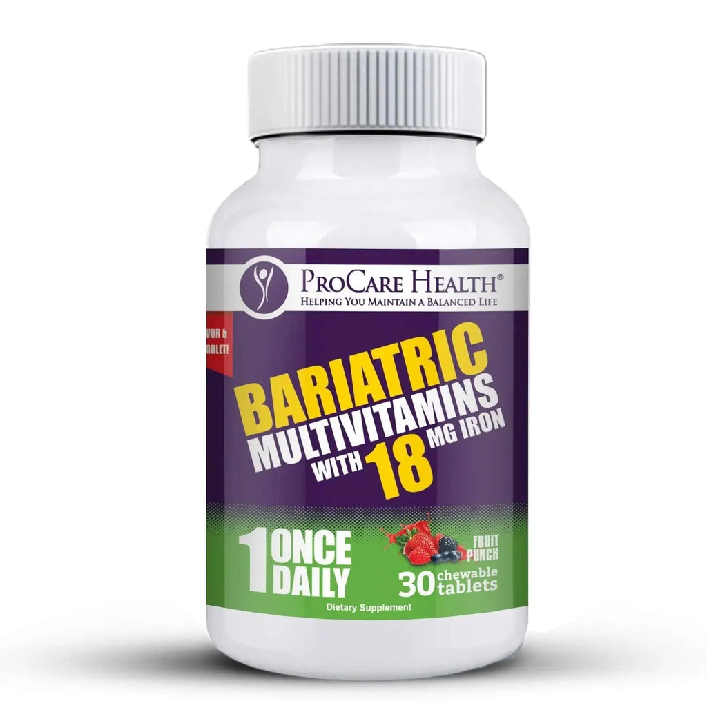 ProCare Health Bariatric Chewable Multivitamin with Iron 18mg (30 Tablets) - Fruit Punch Flavor Bariatric Multivitamin Chewable ProCare Health Au supplements