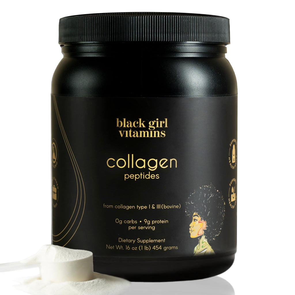 Black Girl Vitamins | Collagen Peptides Powder - Collagen for Skin, Hair & Nails - Unflavored Hydrolyzed Collagen Powder, Dairy-Free