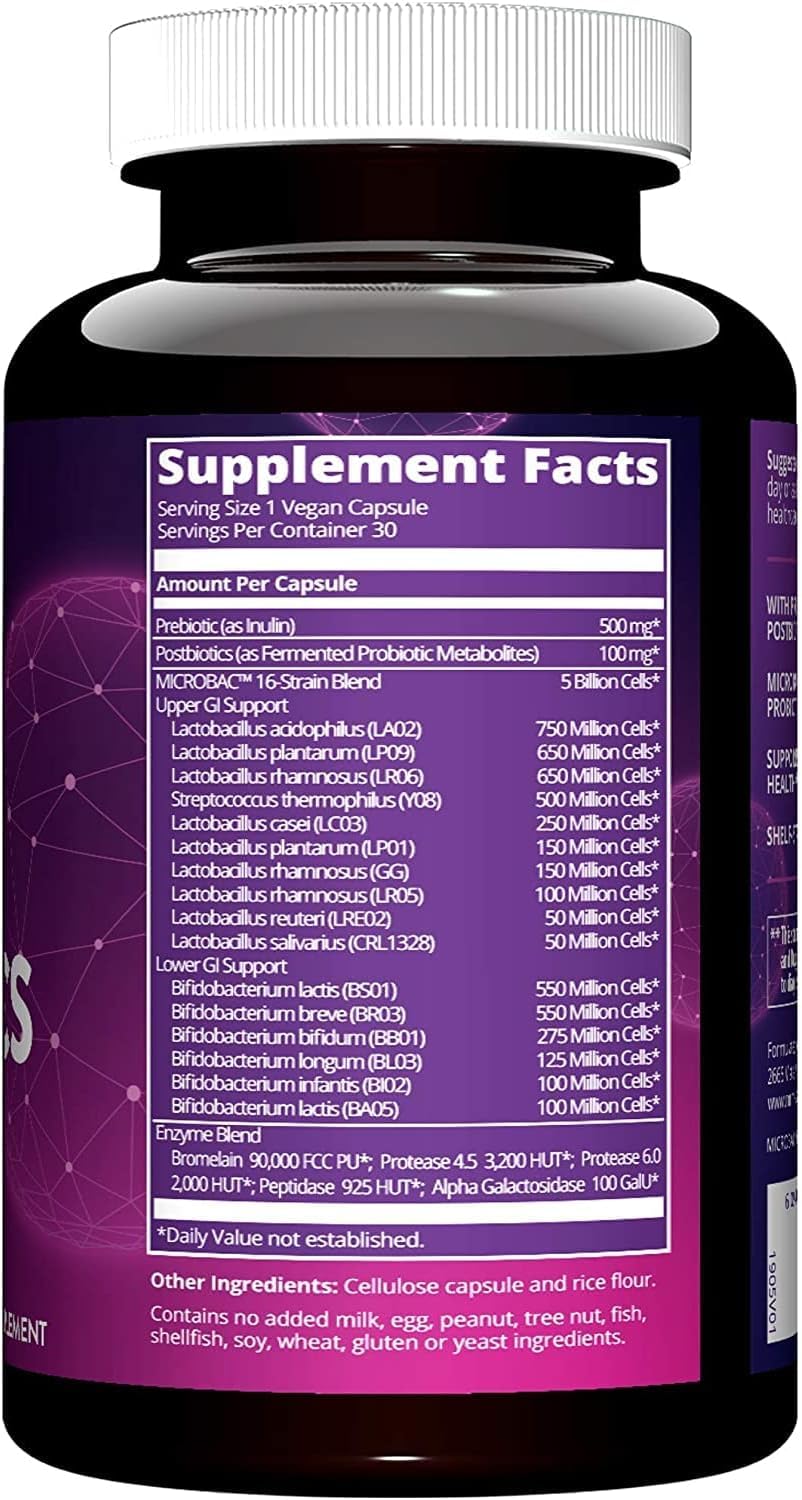 MRM Nutrition Daily Probiotics - Supports Intestinal, GI, & Immune Health for Women & Men, Prebiotic, Probiotic, & Postbiotic Supplement, 5 Billion Cells & 16 Different Strains, Vegan - 30 Servings MRM Au supplements