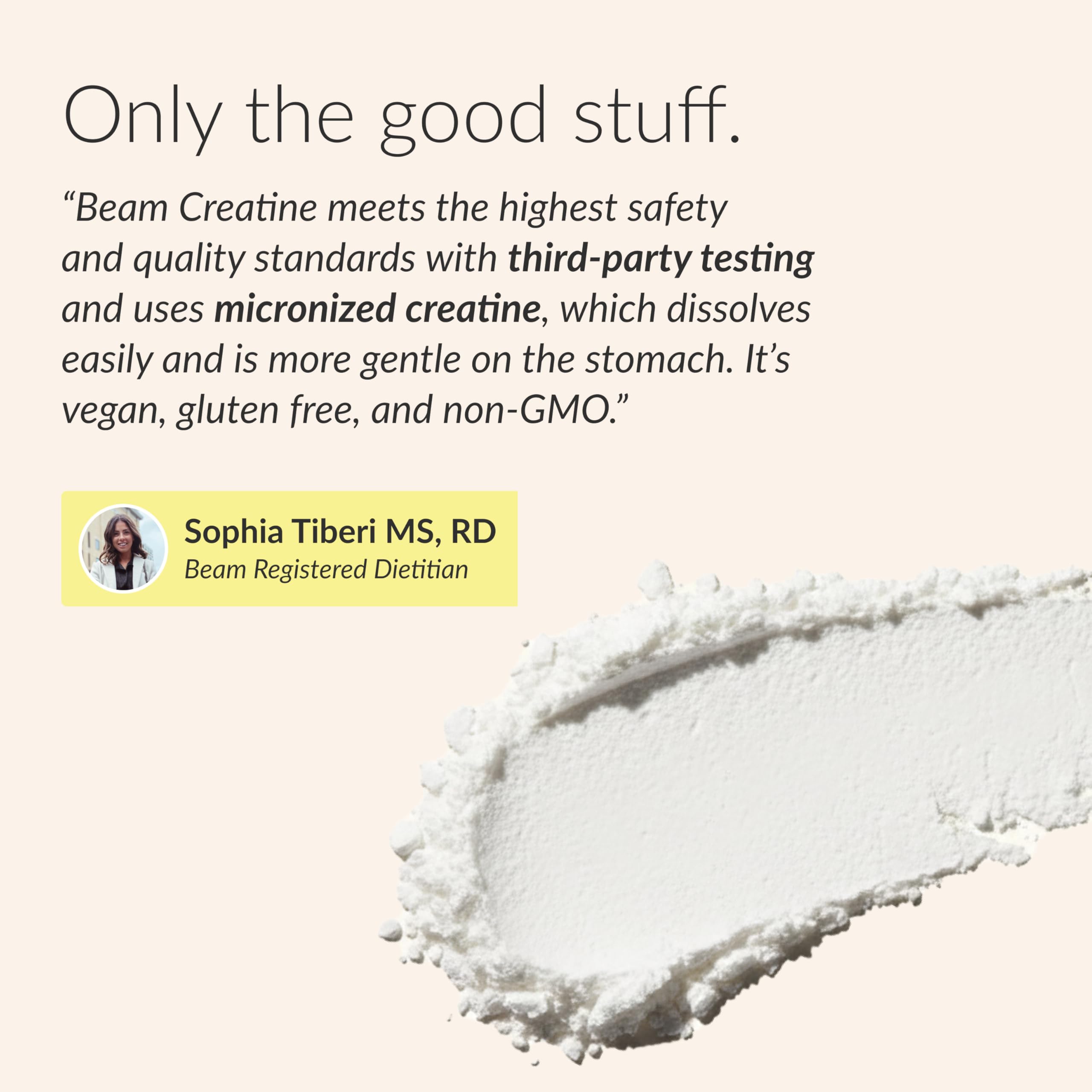 Beam Creatine Monohydrate Powder – 5g Micronized Creatine Monohydrate, Third Party Tested Creatine for Women & Men, Muscle Strength, Growth, Recovery & Cognitive Support, Unflavored, 60 Servings Beam Au supplements