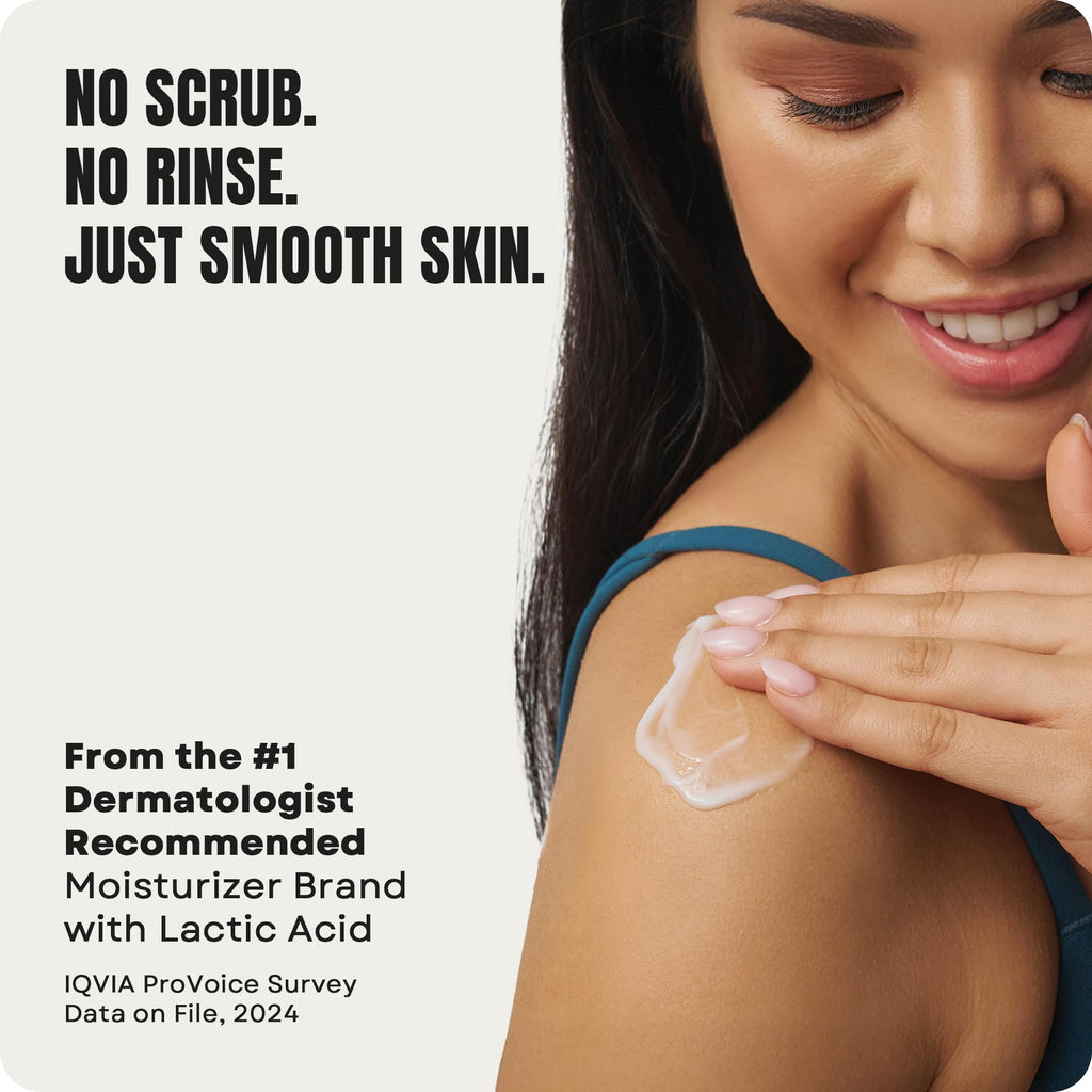 AmLactin Daily Nourish Therapeutic Body Lotion for Dry Skin - No-Scrub Exfoliator and Moisturizer 12% Lactic Acid Lotion