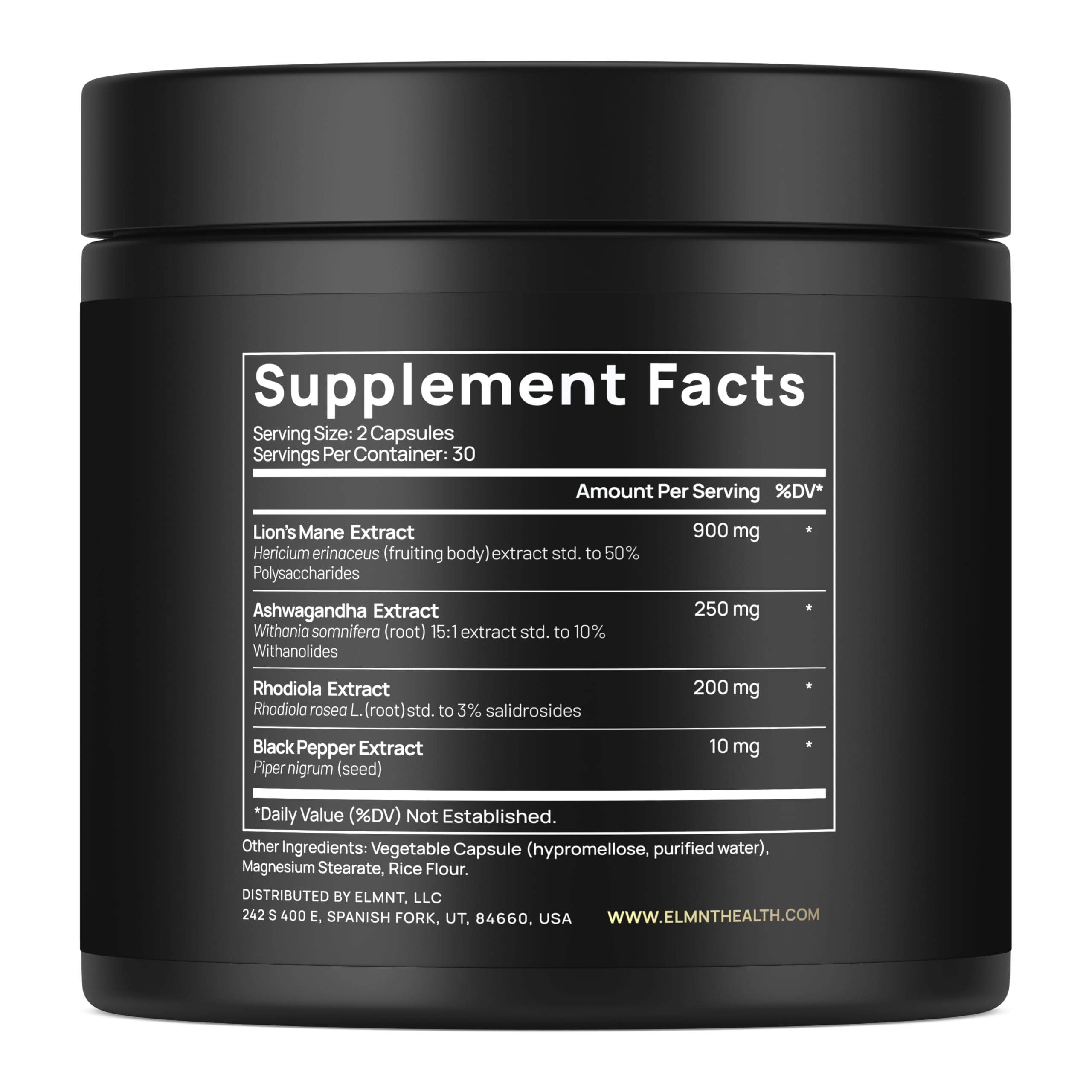 20,000mg 16x Strength Lions Mane Supplement Capsules Super Nootropic w. Ashwagandha & Rhodiola - Highest Potency Lion's Mane Mushroom Extract 50% Polysaccharides Brain Supplements for Memory and Focus TERRA ELMNT Au supplements