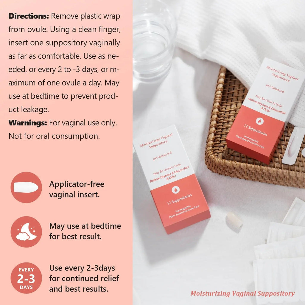 Vaginal Moisturizing Suppositories for Lasting Hydration & Comfort | Balances pH, Soothes Dryness Vagiria Au supplements