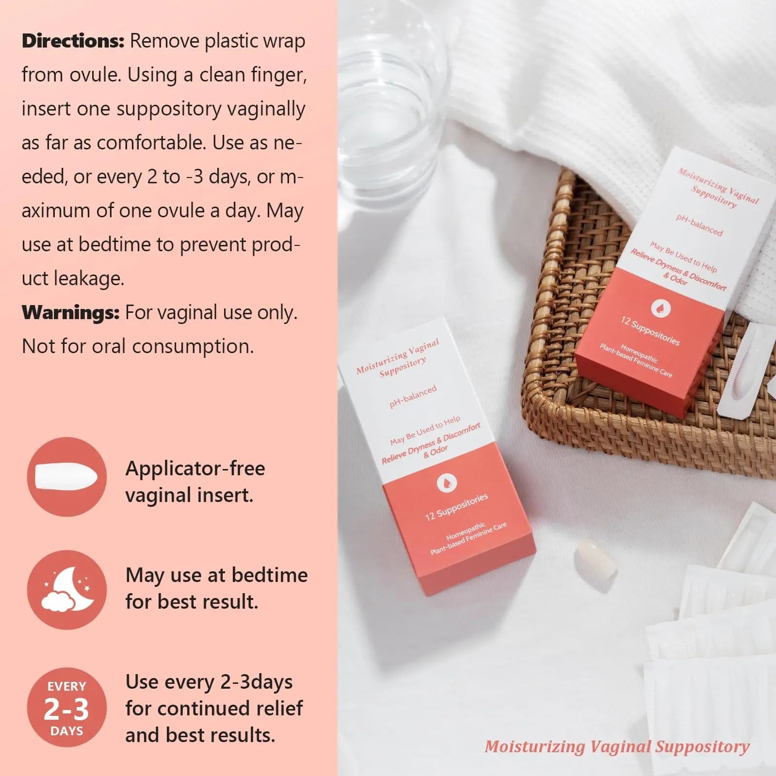 Vaginal Moisturizing Suppositories for Lasting Hydration & Comfort | Balances pH, Soothes Dryness Vagiria Au supplements