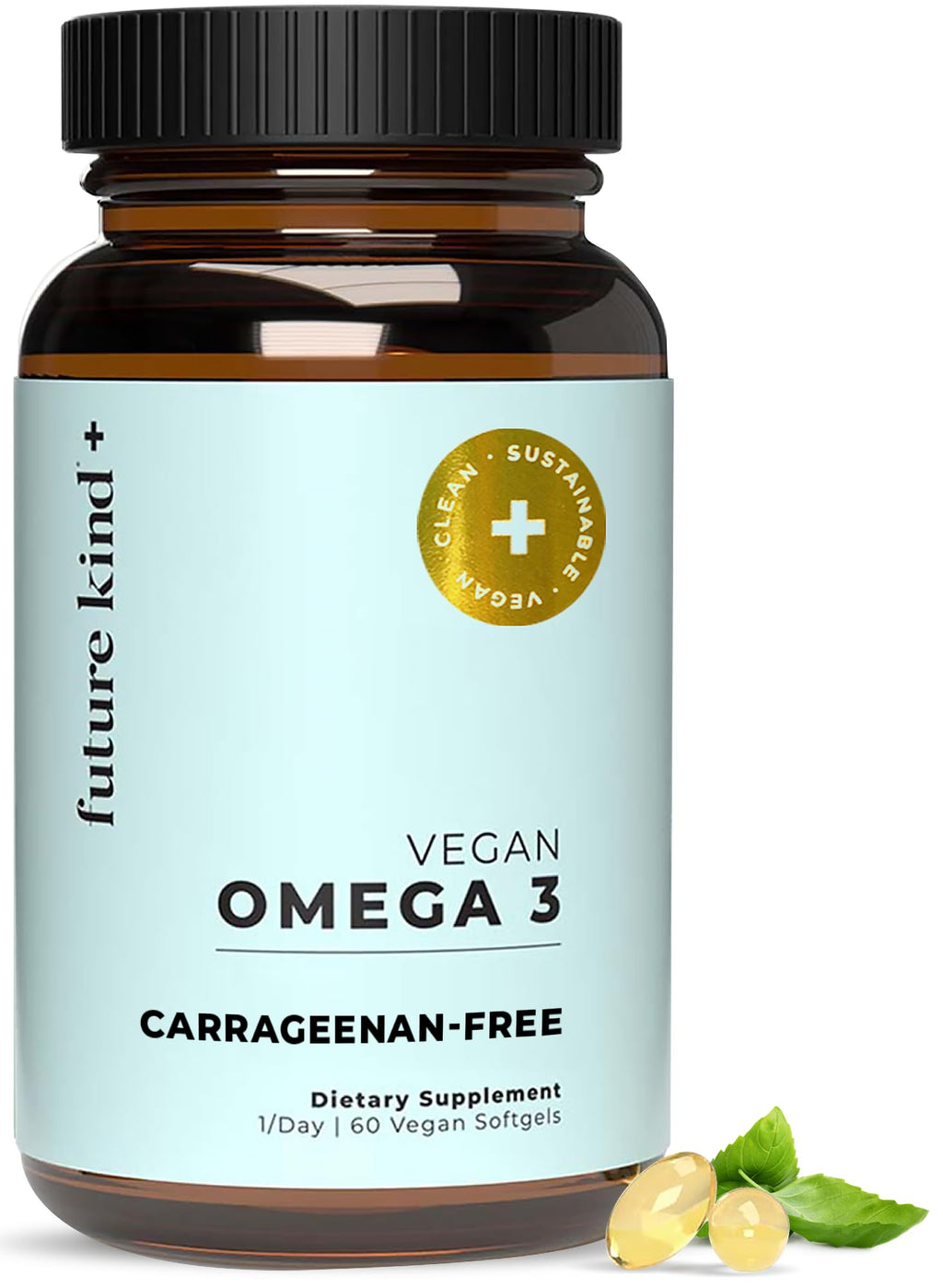 Future Kind Omega-3 Supplement for Clarity, Memory, and Mobility Comfort, 2 Months Supply of Citrus-Scented Softgels with EPA and DHA, Vegan Omega-3 Supplement from Algae, Carrageenan Free, 60 Count Future Kind Au supplements