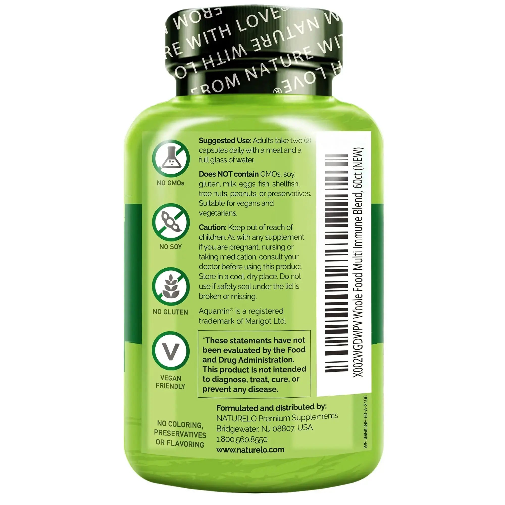 NATURELO Whole Food Multivitamin + Immune Blend with Elderberry & Mushrooms - Complete Multivitamin with Extra Immune Support NATURELO Au supplements
