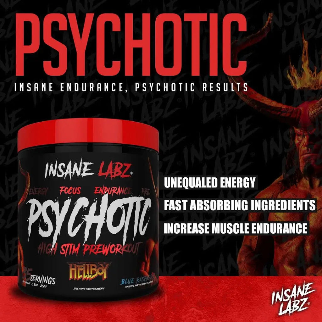 Insane Labz Psychotic, High Stimulant Pre Workout Powder, Extreme Lasting Energy Insane Labz Au supplements
