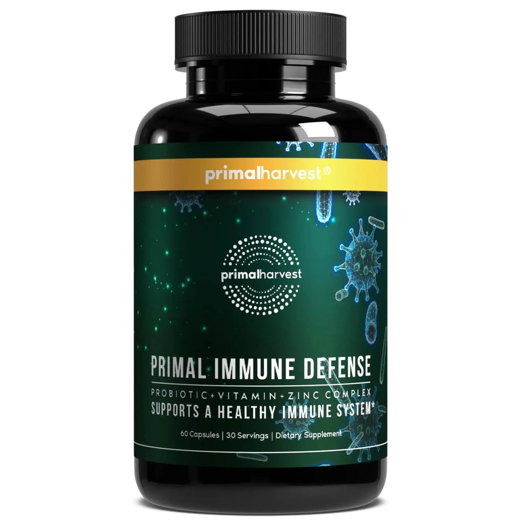 Primal Harvest Immune Defense 10-in-1 Supplement with Probiotics, Zinc, and Vitamins C, D3, K2, B6 Daily Immune Support for Adults Primal Harvest Au supplements