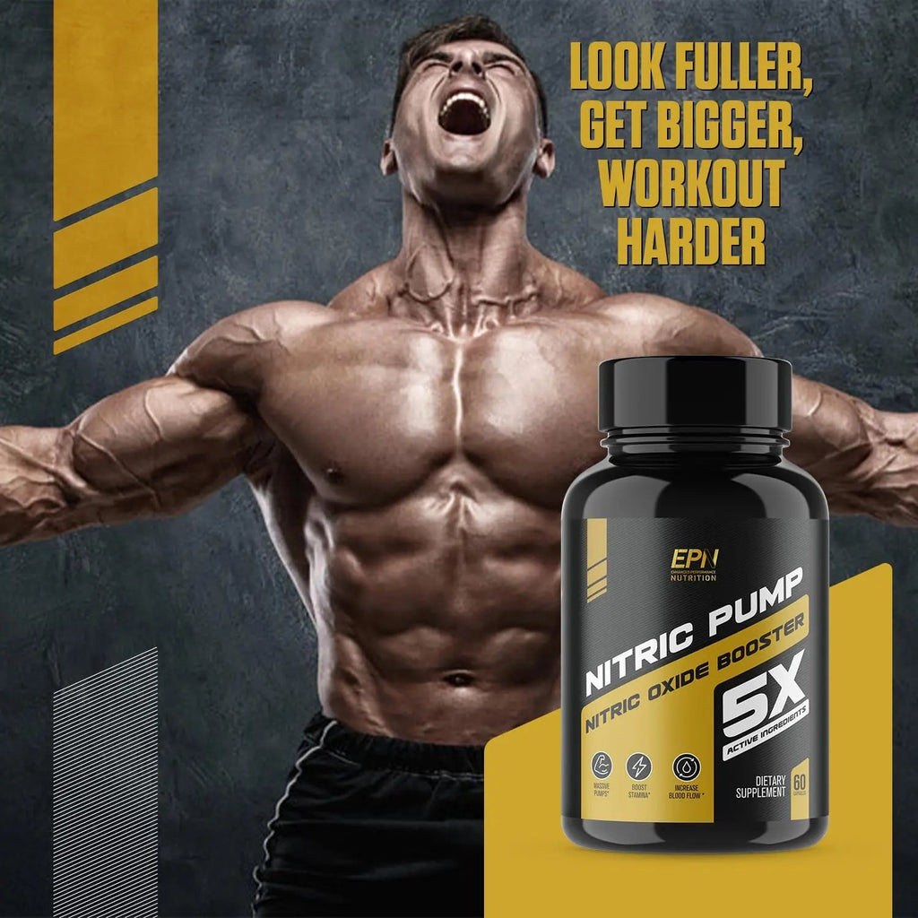 Nitric Pump 5X | #1 Rated Nitric Oxide Booster Supplement | Stim Free Pre Workout EPN Supplements Au supplements