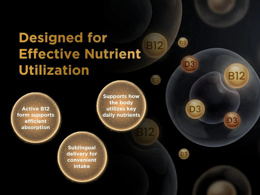Nutri Apex Vitamin B12 & D3 Sublingual Tablets - 2500 mcg B12 & 125 mcg (5000 IU) D3 - Highly Bioavailable for Energy, Mood & Bone Health - Lab-Tested Nutri Apex Au supplements