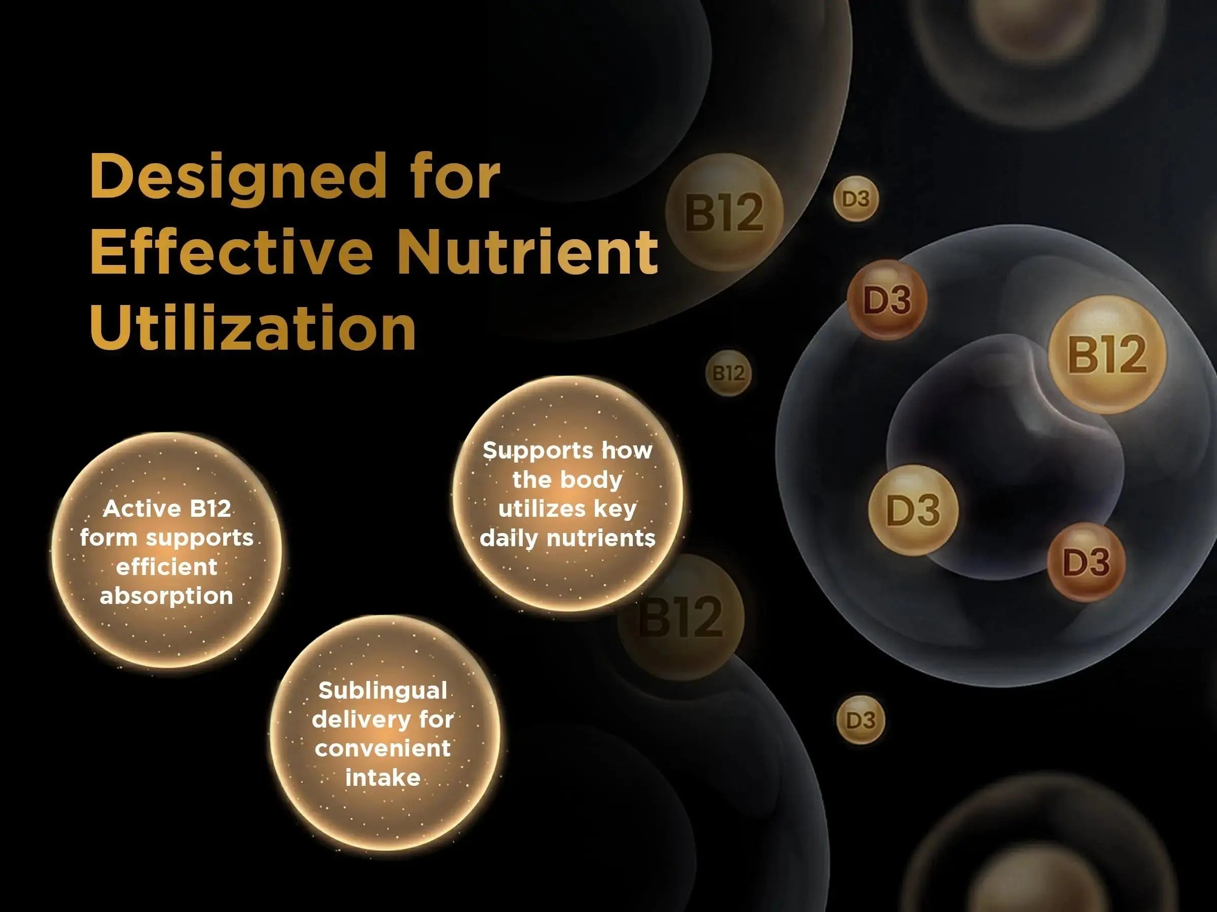 Nutri Apex Vitamin B12 & D3 Sublingual Tablets - 2500 mcg B12 & 125 mcg (5000 IU) D3 - Highly Bioavailable for Energy, Mood & Bone Health - Lab-Tested Nutri Apex Au supplements