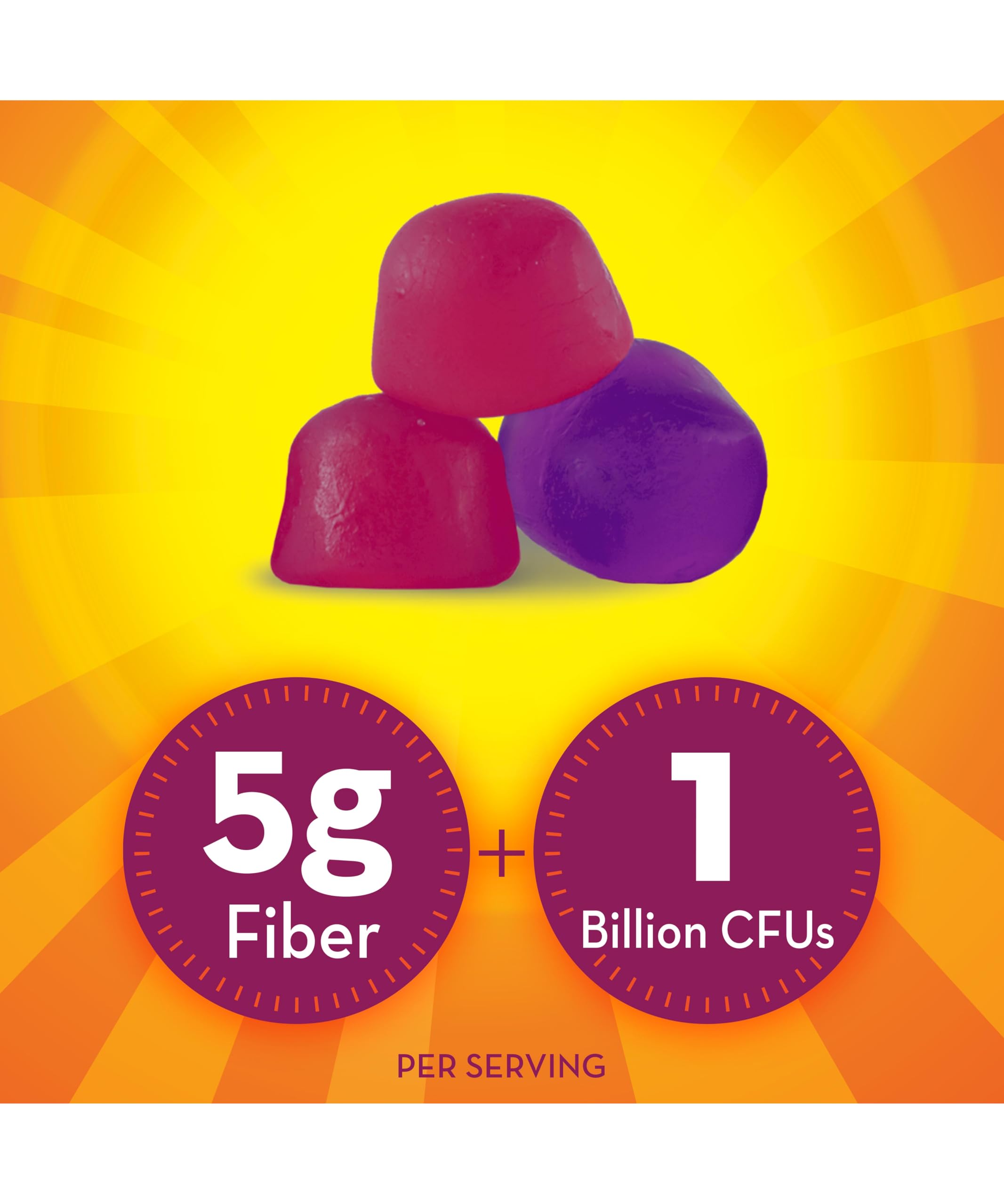 Metamucil Fiber Gummies for Adults with Probiotics for Bloating Relief, No Sugar Added Strawberry Kiwi BlackBerry Flavors, 5g Prebiotic