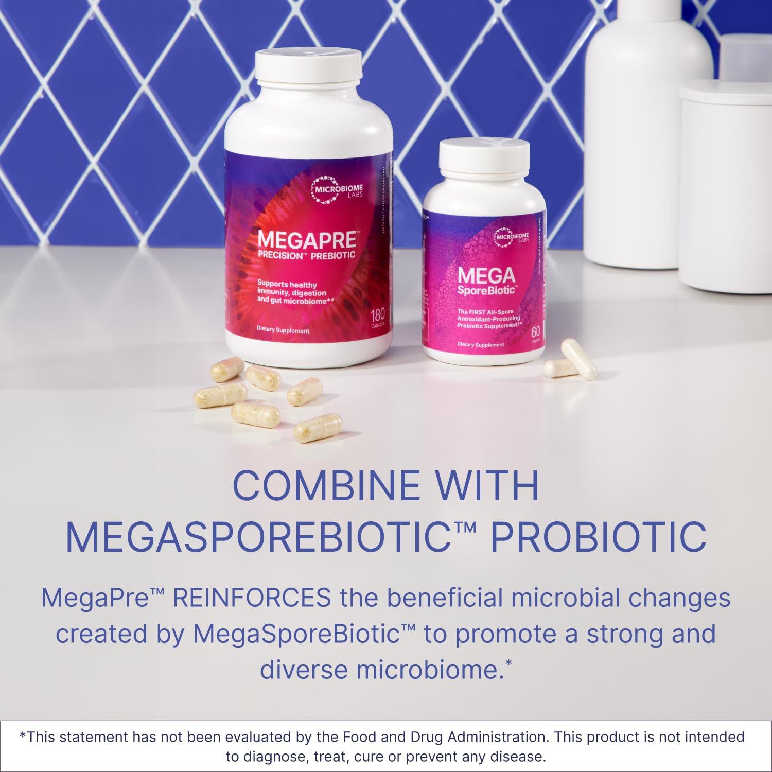 Microbiome Labs MegaPre Prebiotic Fiber Powder for Women, Men & Kids - Pineapple Orange Guava Prebiotic Fiber Supplement Powder with Clinically Tested Oligosaccharides