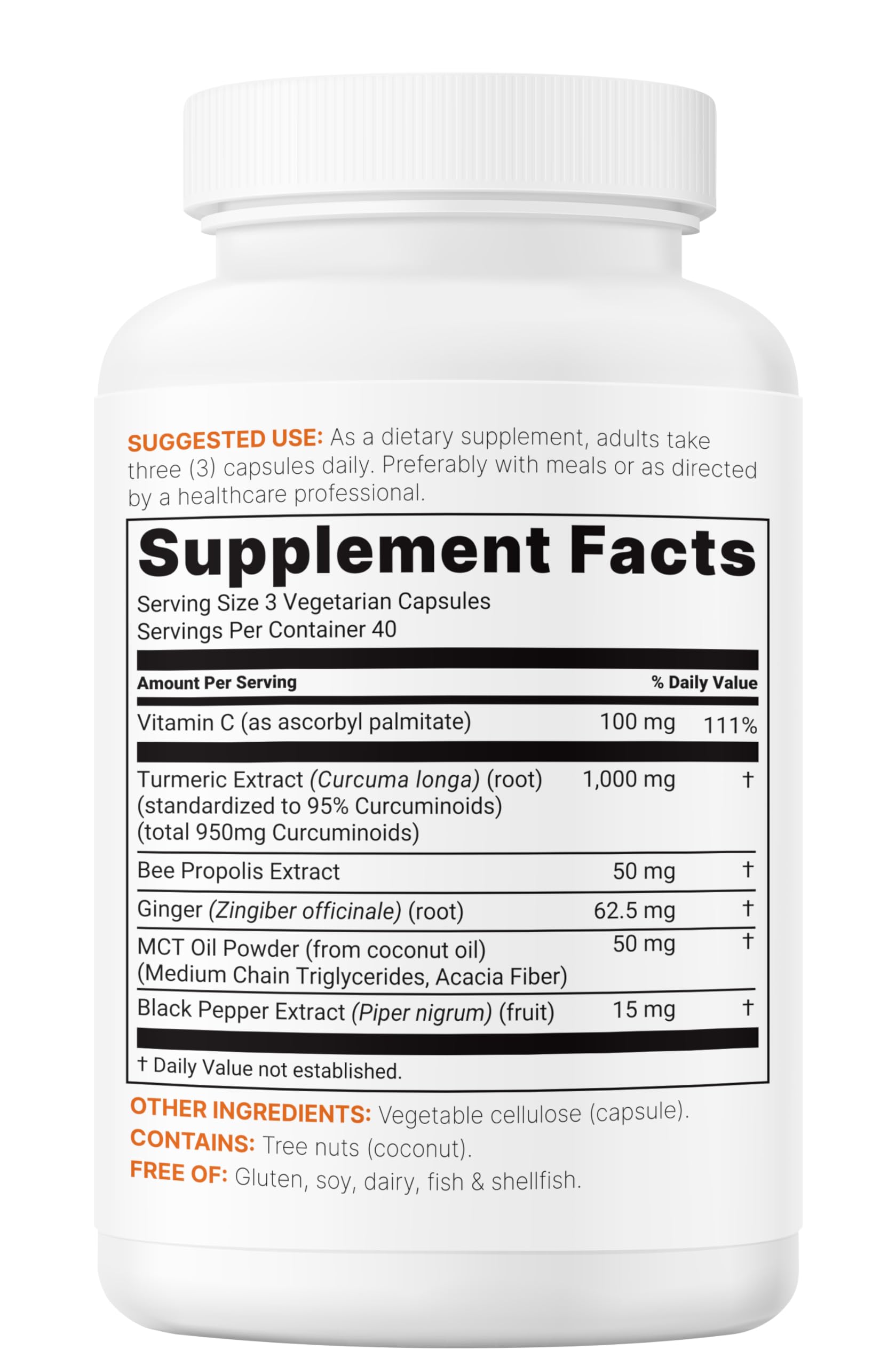 Micro Ingredients Pure Turmeric Curcumin Supplement 1,000mg – 95% Curcuminoids with Black Pepper & Ginger – High Absorption for Joint & Antioxidant Support