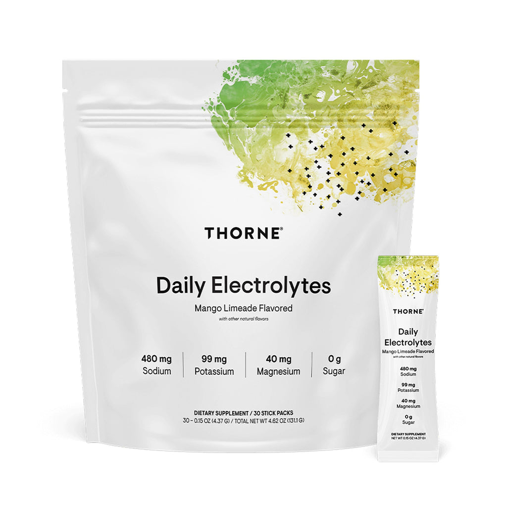 THORNE - Daily Electrolytes - Zero Sugar & Low-Calorie Electrolyte Powder Drink Mix - Flavors Derived from Natural Sources - NSF Certified for Sport - Mango Limeade - 30 Stick Packs THORNE Au supplements