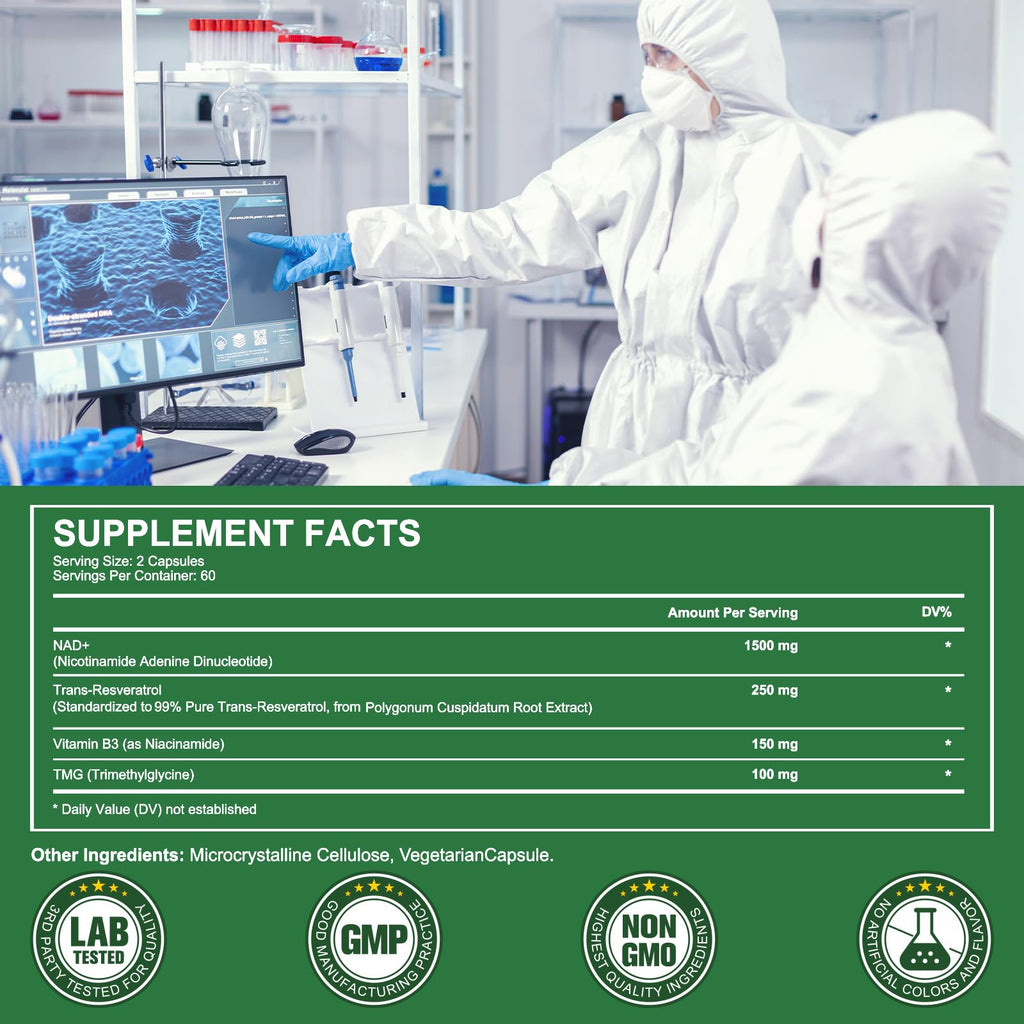 APU.FAIRY NAD Supplement,NAD Nicotinamide Riboside,Extra Strength NAD Alternative Liposomal,Boost NAD & Resveratrol + for Women & Men,Energy Anti-Aging,Cell Regeneration,120 Capsules sack-120 APU.FAIRY Au supplements