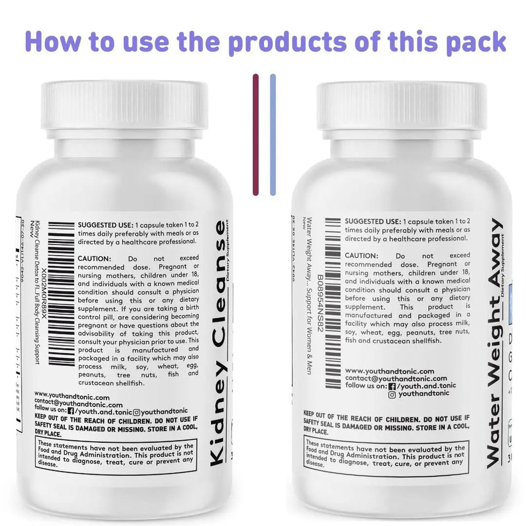 Youth & Tonic Daily Water Retention Pills for Kidney Cleanse Swelling and Excess Body Fluid Youth & Tonic Au supplements