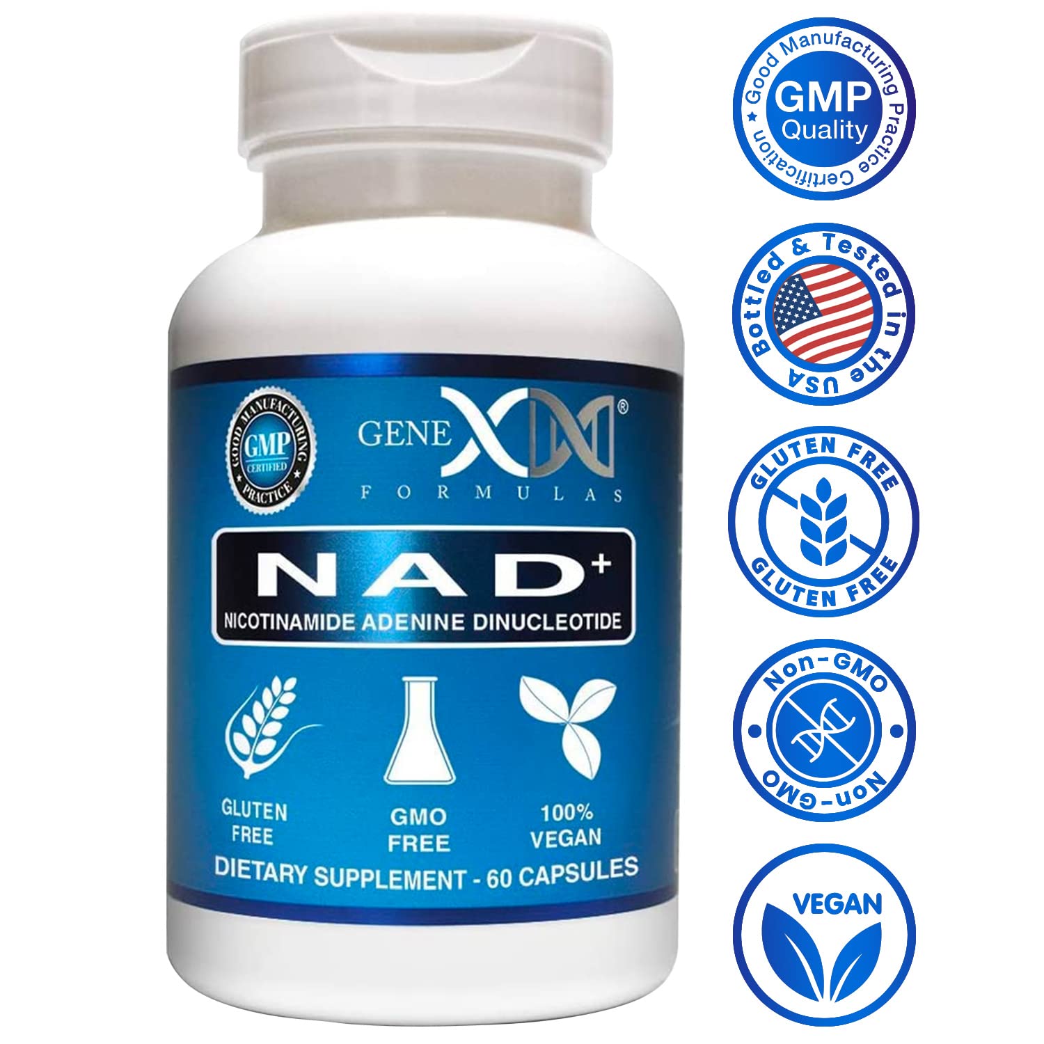 Genex Formulas NAD+ 250mg Serving 60 Capsules Nicotinamide Adenine Dinucleotide (Actual NAD+ Not a Precursor) (1) Genex Formulas Au supplements