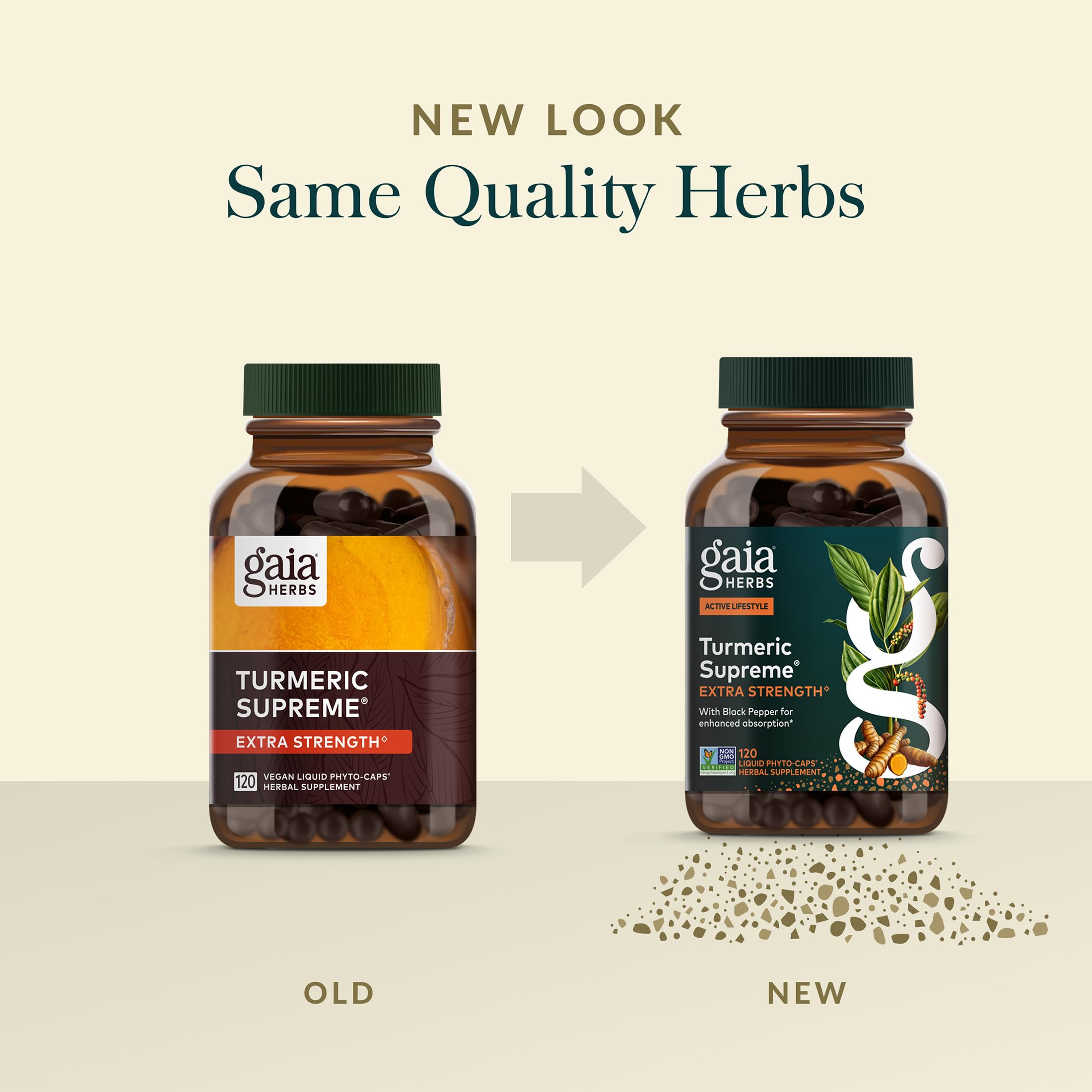 Gaia Herbs Turmeric Supreme Extra Strength - Supports Occasional Discomfort from Normal Wear & Tear* - with Turmeric Curcumin & Black Pepper