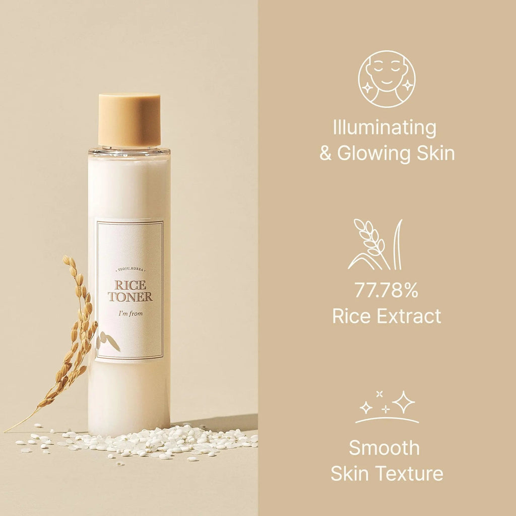 I'm From Rice Toner, 77.78% Rice Extract from Korea, Glow Essence with Niacinamide I'm from Au supplements