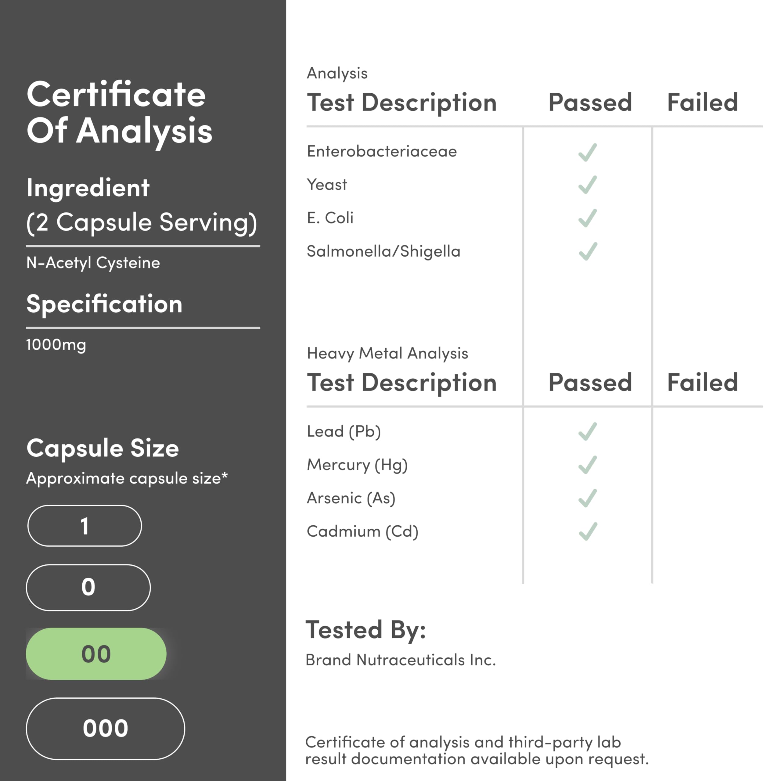 NAC Supplement (N-Acetyl Cysteine) - 99%+ Purity Tested - (1,000mg Per Serving 500mg Per Cap, 210 Capsules) (Third Party Tested) with Odor Masking Technology