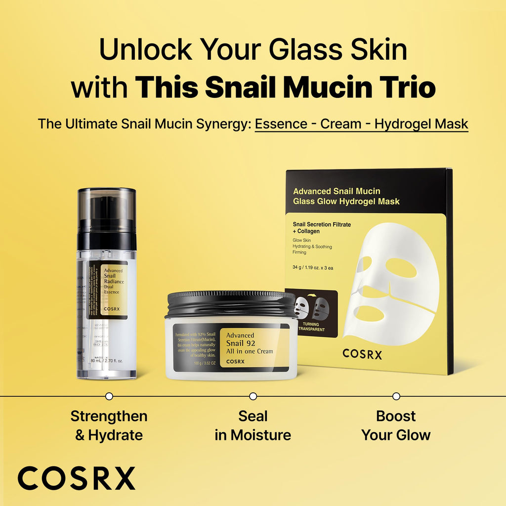 COSRX Snail Mucin 74% + Niacinamide 5% Dual Essence, Anti Aging Face Serum for Dull Skin, Sensitive Skin, Korean Skin Care, 2.70 fl.oz / 80ml
