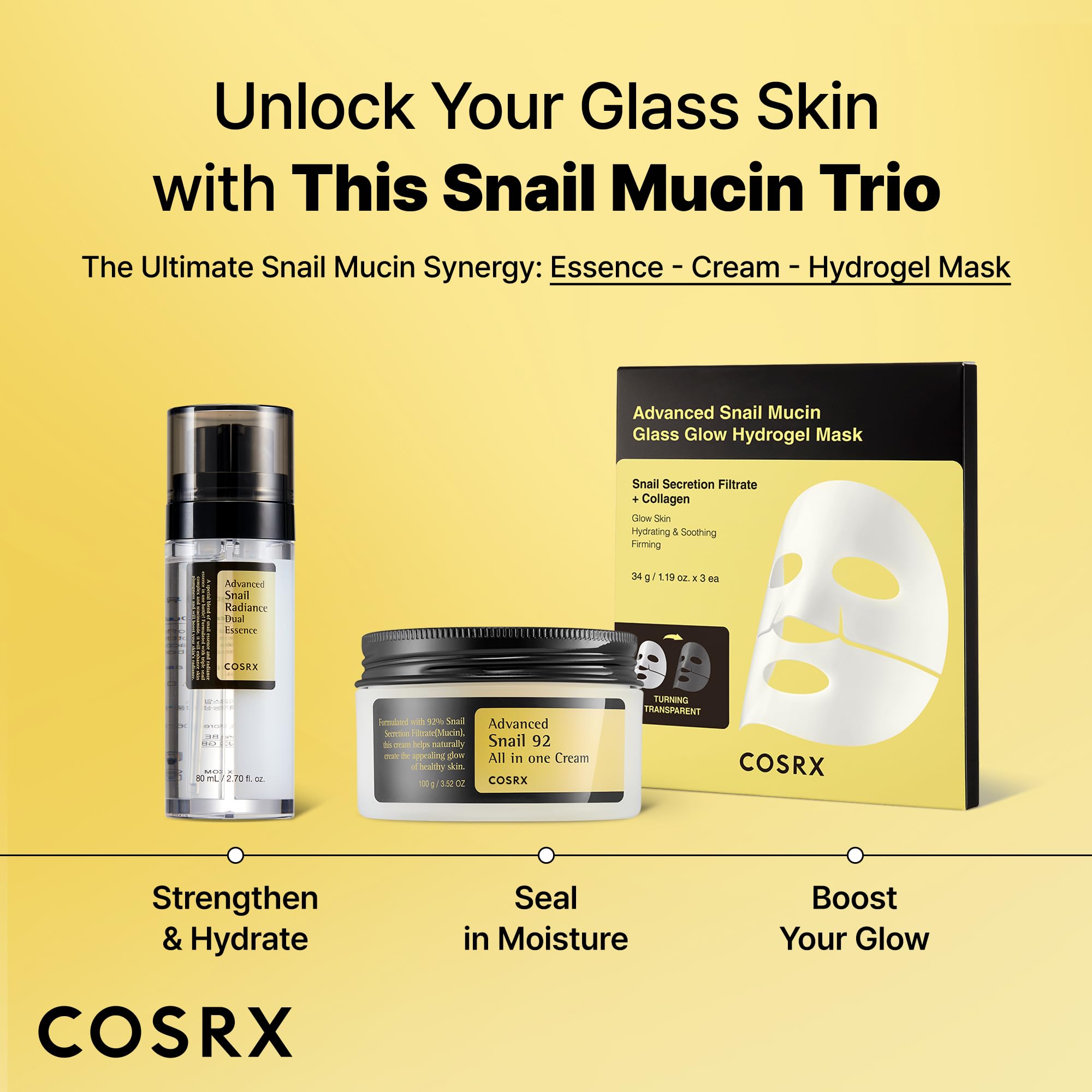 COSRX Snail Mucin 74% + Niacinamide 5% Dual Essence, Anti Aging Face Serum for Dull Skin, Sensitive Skin, Korean Skin Care, 2.70 fl.oz / 80ml