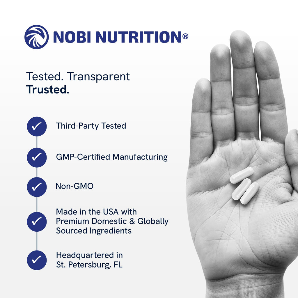 NMN Supplement 500mg | 99% Pure | NAD+ Precursor for Cellular Energy, Longevity, Repair, and Healthy Aging Support | Third-Party Tested & Non-GMO | Nicotinamide Mononucleotide | 60 NMN Capsules Nobi Nutrition Au supplements