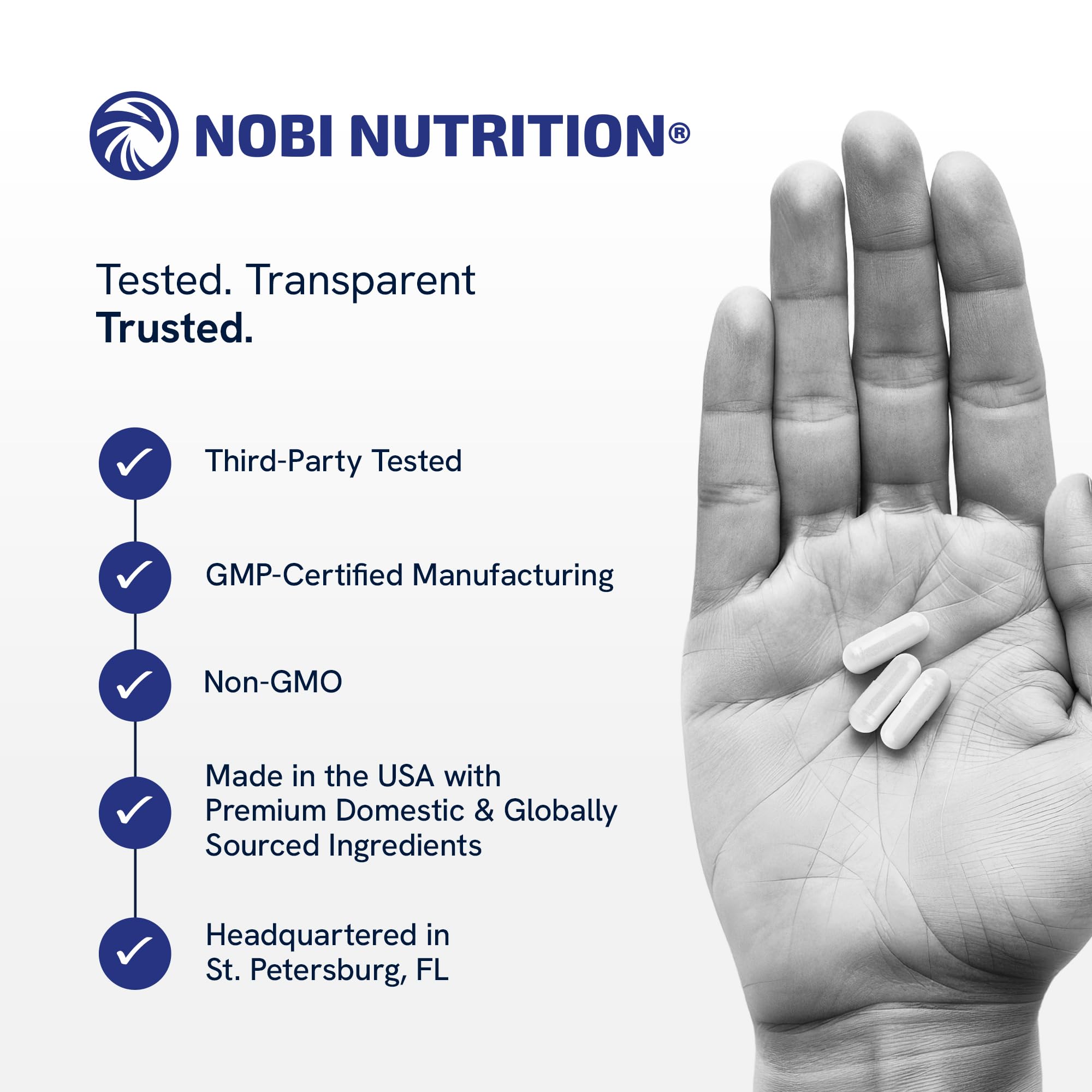 NMN Supplement 500mg | 99% Pure | NAD+ Precursor for Cellular Energy, Longevity, Repair, and Healthy Aging Support | Third-Party Tested & Non-GMO | Nicotinamide Mononucleotide | 60 NMN Capsules Nobi Nutrition Au supplements