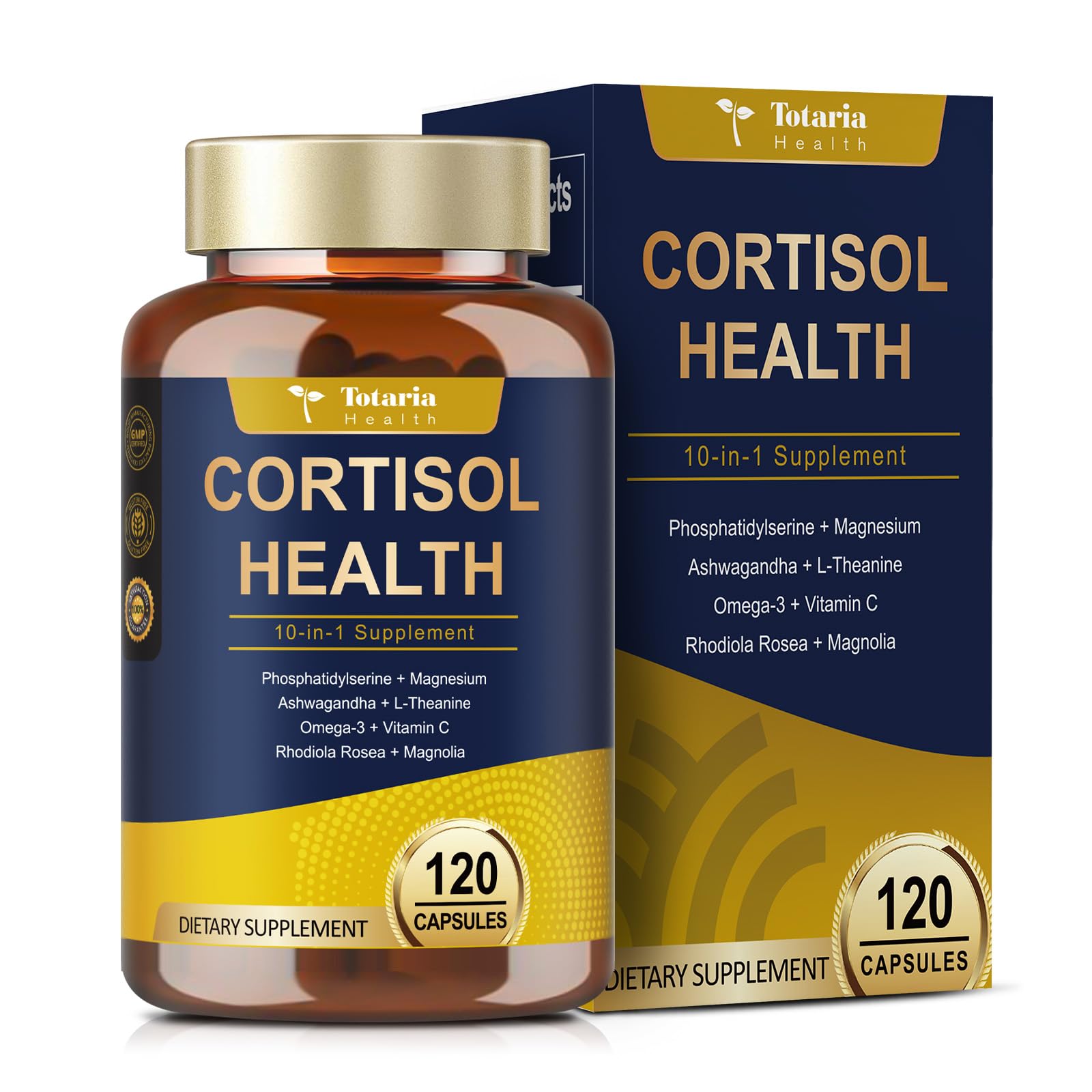 Totaria Cortisol Supplement with Ashwagandha,Magnesium,Rhodiola Rosea,L Theanine,Hormone Balance for Women 120 Vegan Capsules (Pack of 1) Totaria Au supplements