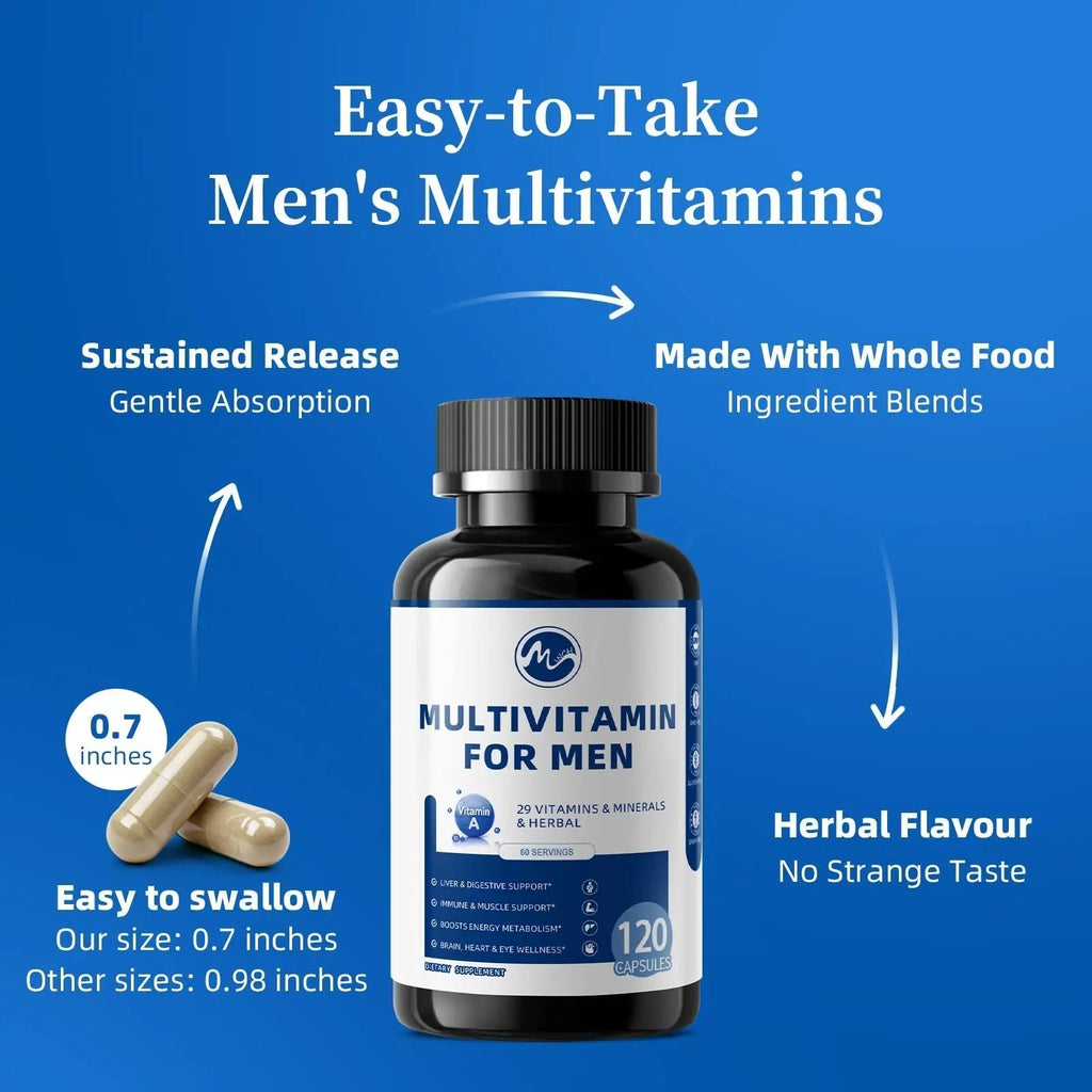 Multivitamin for Men - Methylated Multivitamin Supports Energy & Metabolism, Liver & Digestive*, Daily Men's Vitamins M inch Au supplements