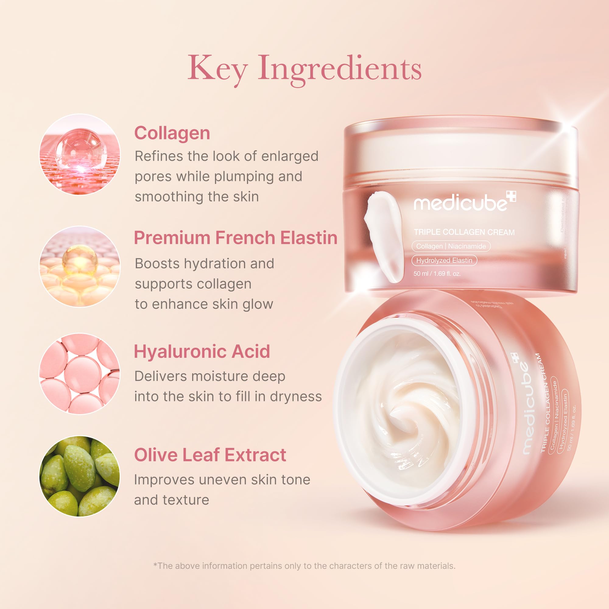 medicube Triple Collagen Cream - Hydrating & Firming Moisturizer with Hyaluronic Acid, Premium Elastin, Shea Butter