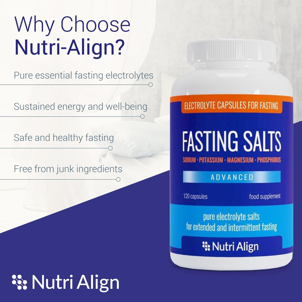 Nutri-Align Fasting Salts Electrolytes Advanced, 120 Capsules | Sodium Potassium Magnesium Phosphorus | Pure Fasting Electrolytes | Sugar Free & Filler Free Nutri-Align Au supplements