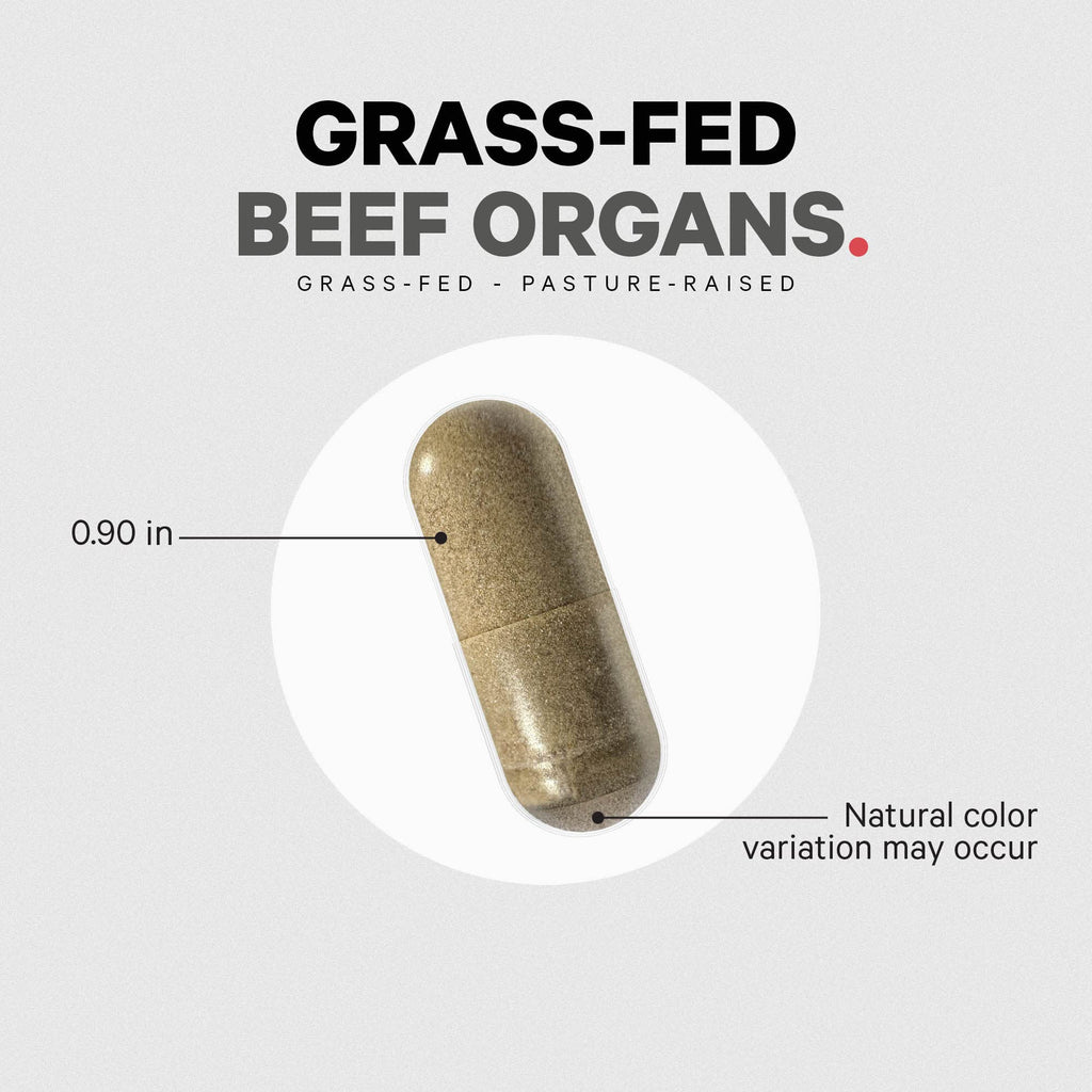 Codeage Grass Fed Beef Organs Supplement – Glandulars Supplements - Freeze Dried, Non-Defatted, Desiccated Liver, Heart, Kidney, Pancreas & Spleen Bovine Pills – Beef Vitamins - Non-GMO -180 Capsules Codeage Au supplements