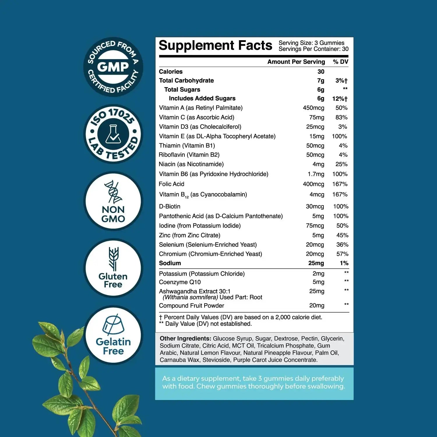 Natures Craft Men's Multivitamin Gummies with Superfood Complex - Daily Multivitamin for Men Gummies with CoQ10 and Ashwagandha Natures Craft Au supplements