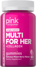PINK Multivitamin Gummies for Women | Non-GMO & Gluten Free | Plus Collagen & Biotin | Mixed Berry Flavor PINK Au supplements