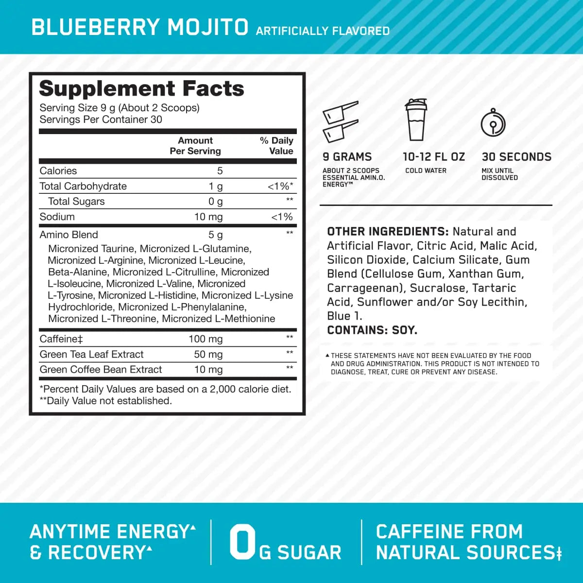 Optimum Nutrition Amino Energy - Pre Workout with Green Tea, BCAA, Amino Acids Optimum Nutrition Au supplements