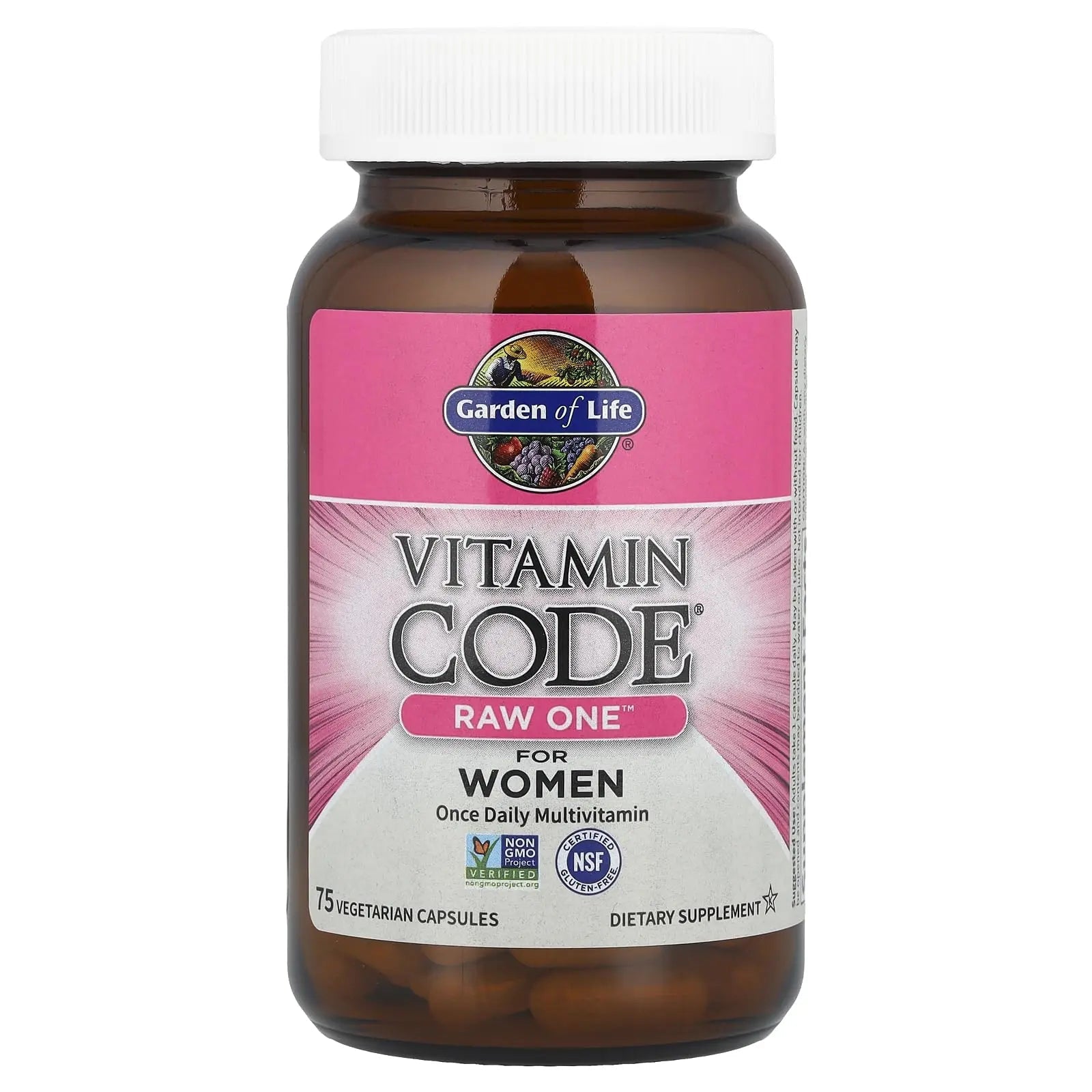 Garden of Life Vitamin Code Raw One for Women, Once Daily Women's Multivitamin - 75 Capsules, One a Day Vitamins Whole Food Iron, Garden of Life Au supplements