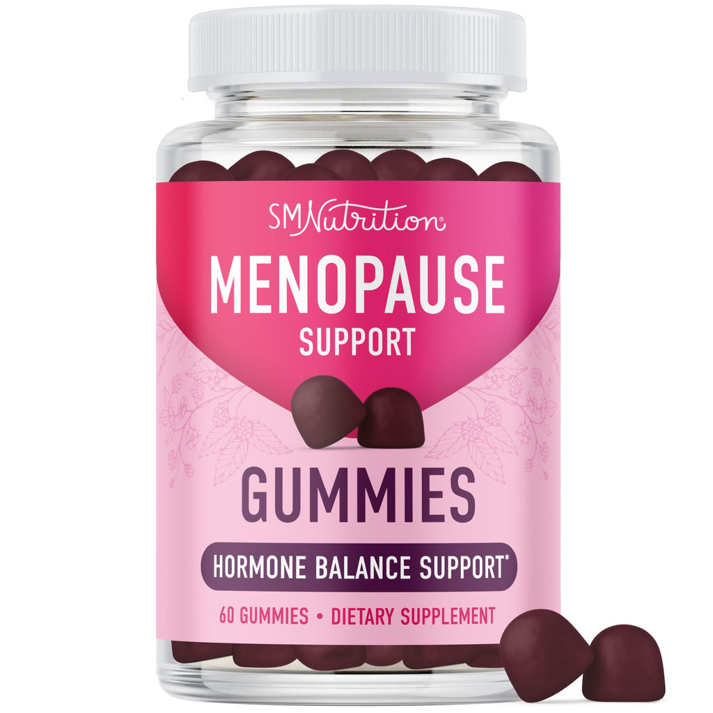 Menopause Support Gummies | Hormone Balance Relief for Hot Flashes, Night Sweats, Mood Swings, & Bloating | with Phytoestrogen Soy, Vitamin D3, PABA, Biotin | Vegetarian, Gluten-Free | 60 Count SMNutrition Au supplements